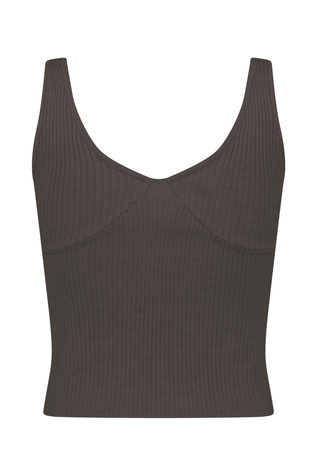 Natalya Ribbed Knit Cami Top - Dark Chocolate