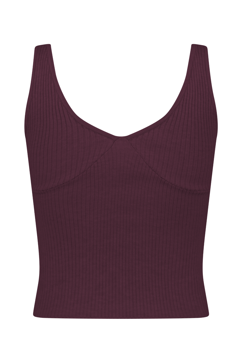 Natalya Ribbed Knit Cami Top - Merlot