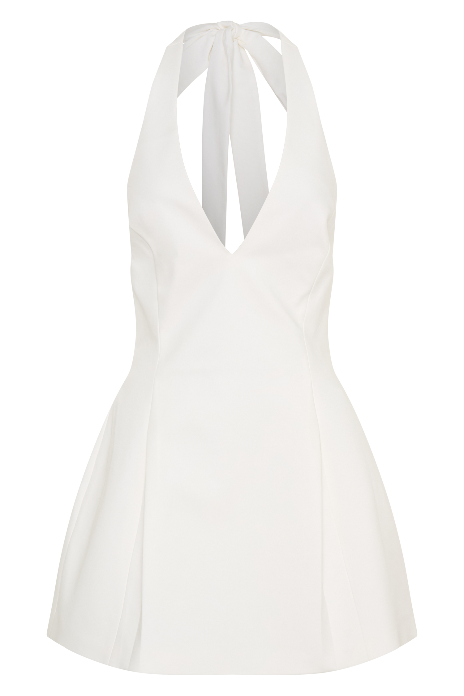 Nelly Halter Neck Cotton Mini Dress - White