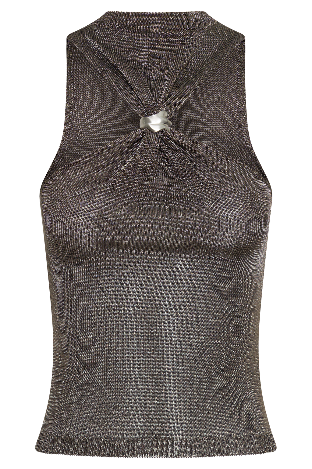 Nikki Lurex Top With Hardware - Gunmetal