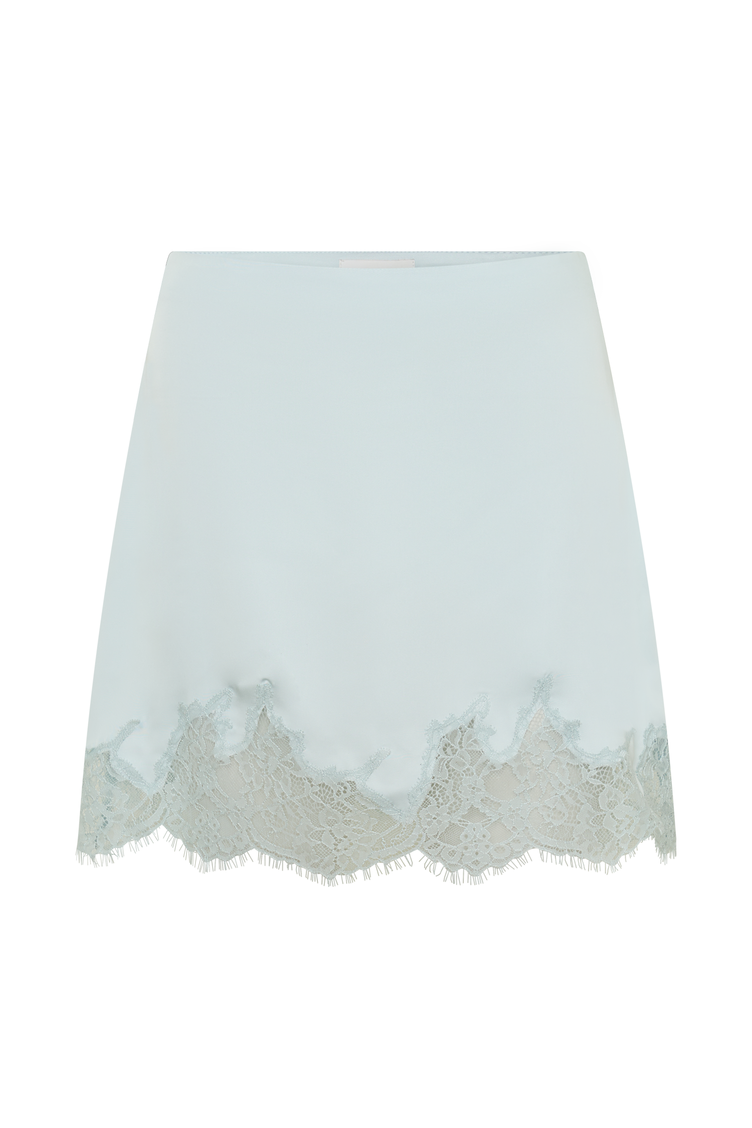 Nina Lace And Satin Mini Skirt - Ice Blue