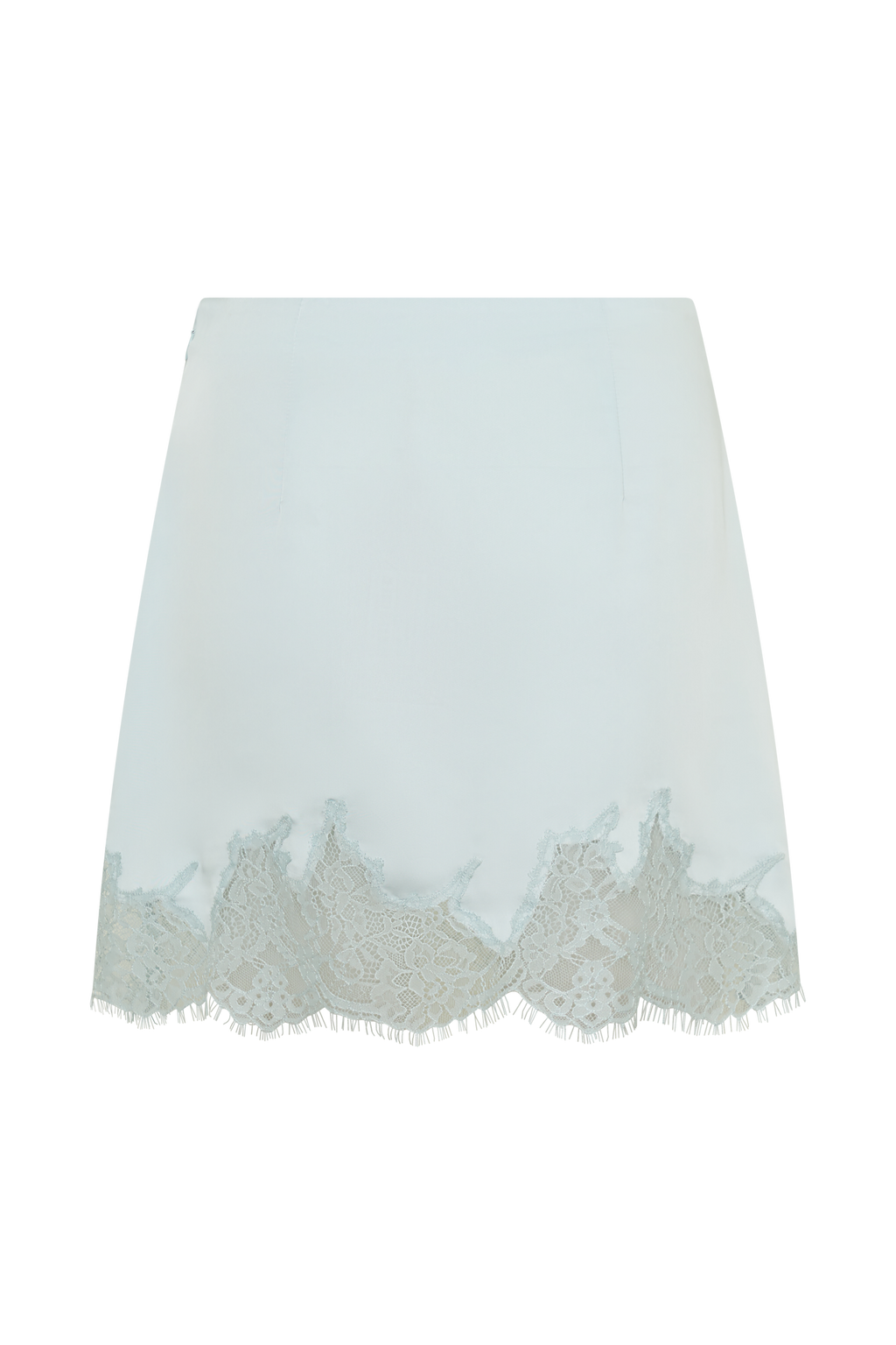 Nina Lace And Satin Mini Skirt - Ice Blue