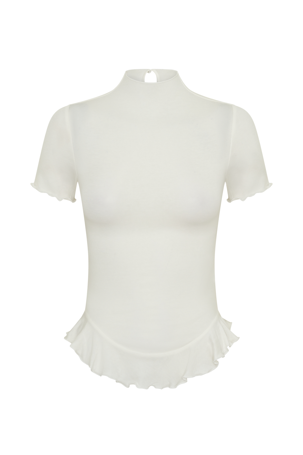 Nira Short Sleeve Ruffle Top - White