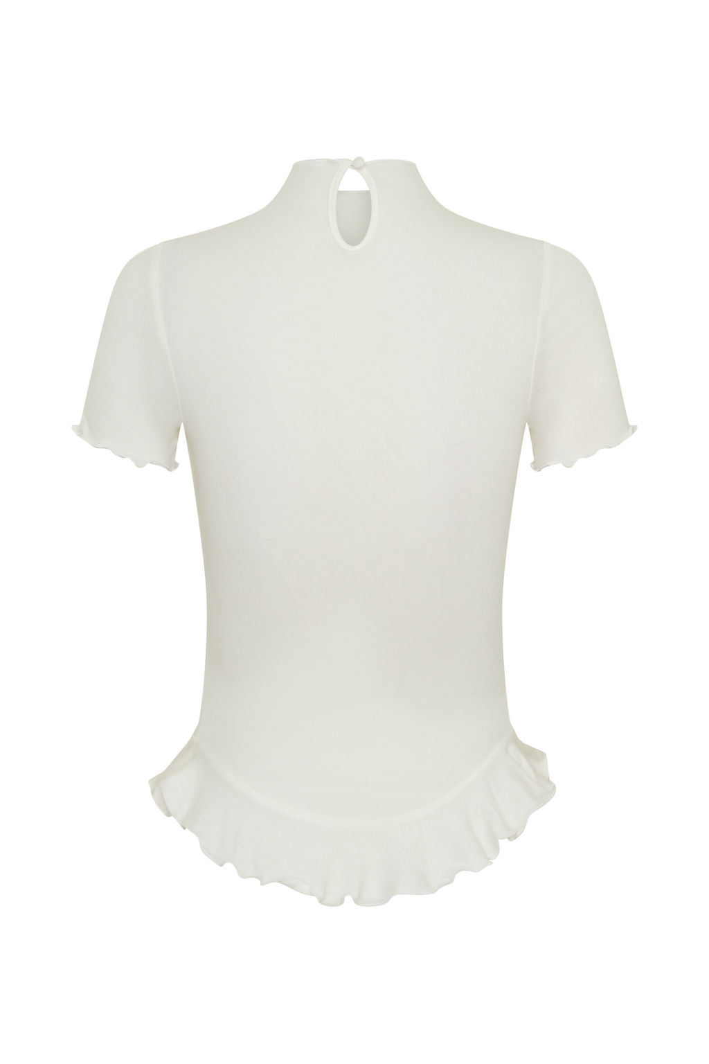 Nira Short Sleeve Ruffle Top - White