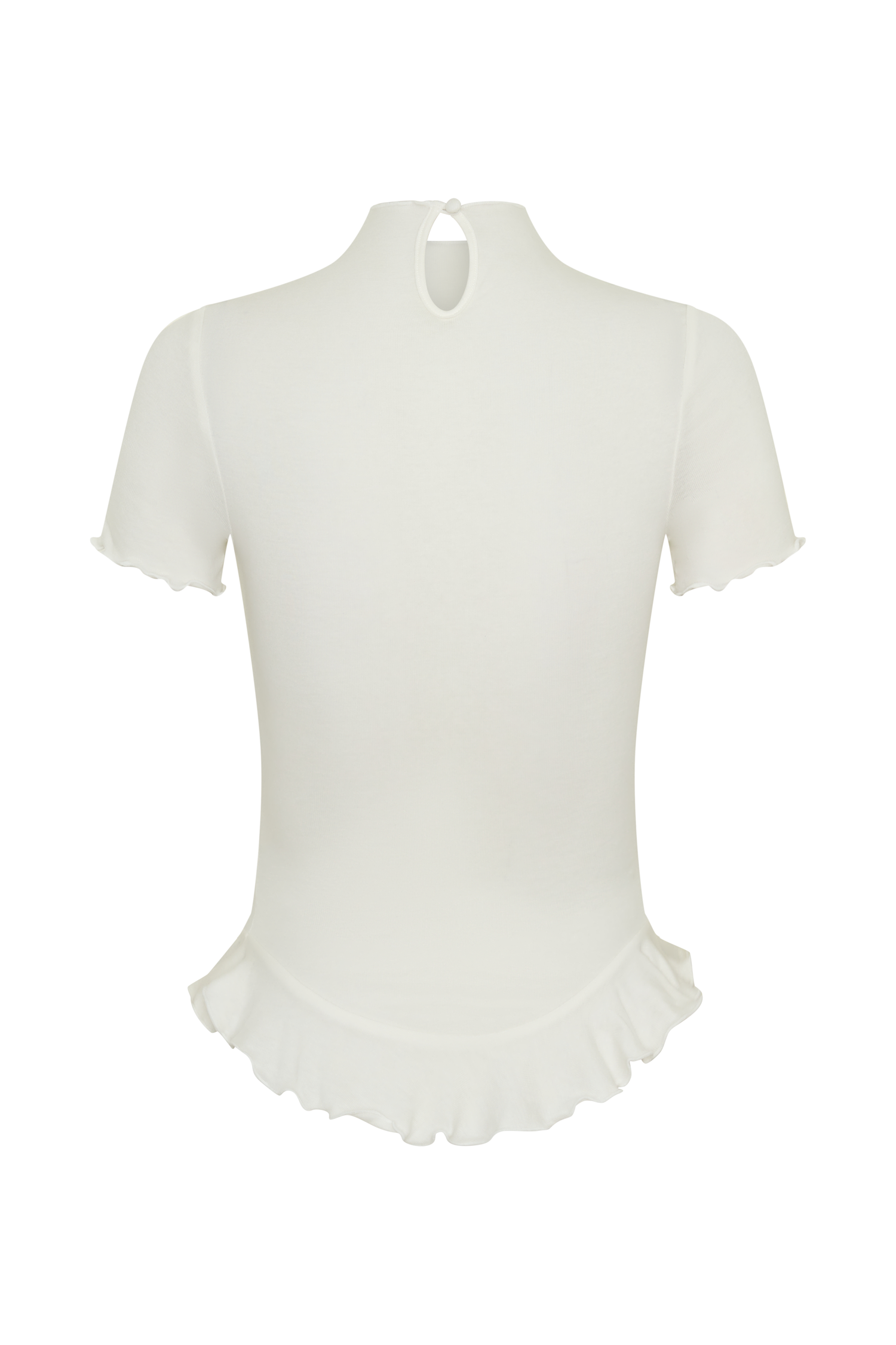 Nira Short Sleeve Ruffle Top - White