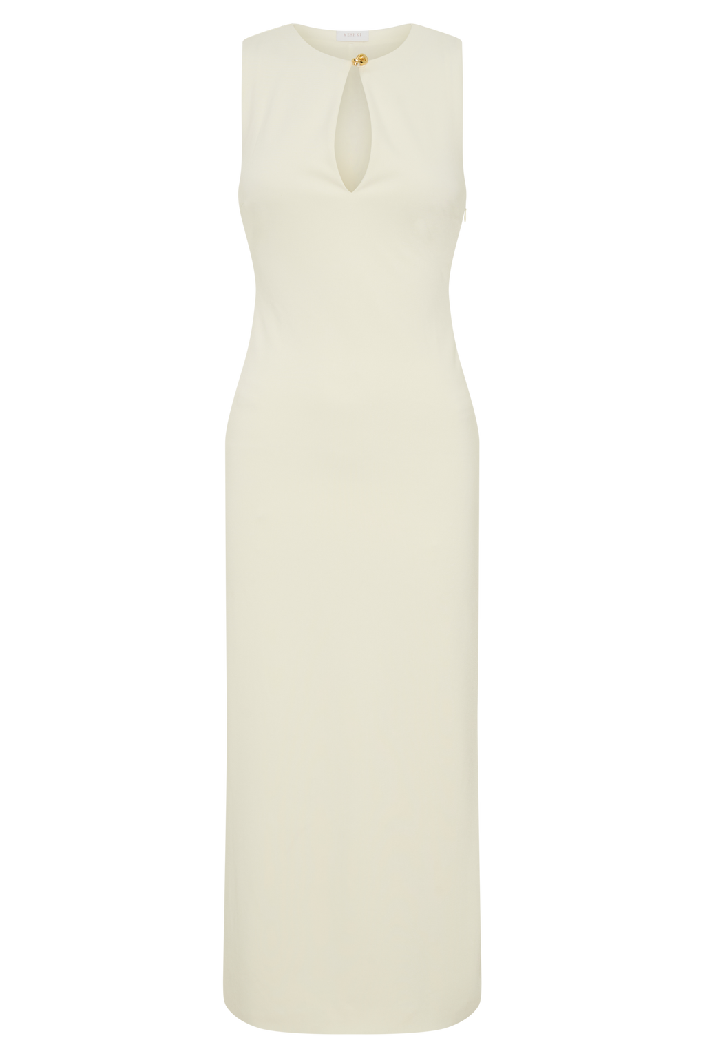Norah Sleeveless Crepe Midi Dress - Ivory