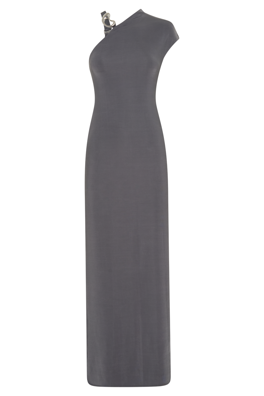 Oden Slinky Maxi Dress With Hardware - Grey