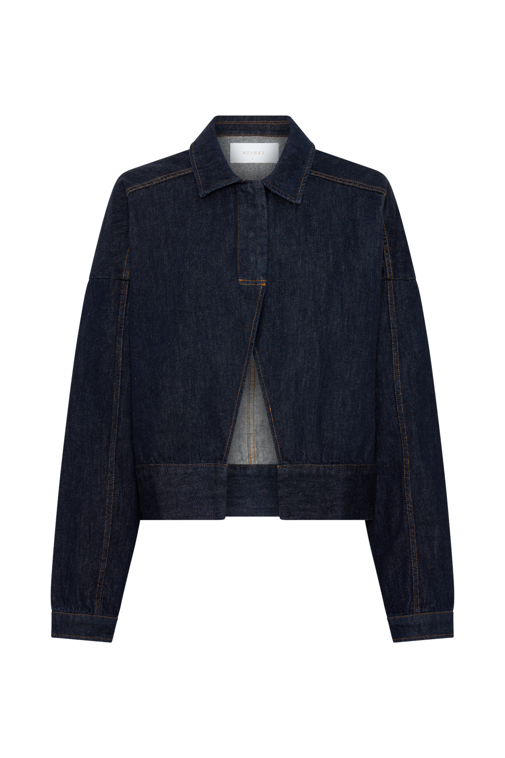 Olandria Oversized Jacket Top - Washed Indigo Blue