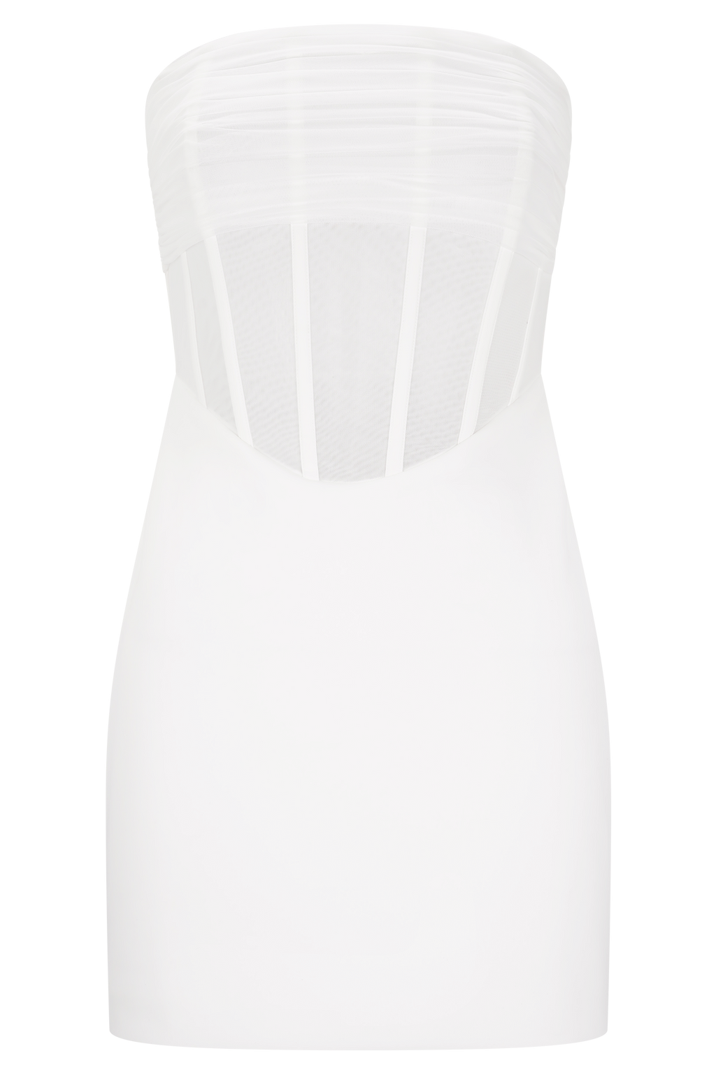 Palmer Mesh Corset Mini Dress - Ivory