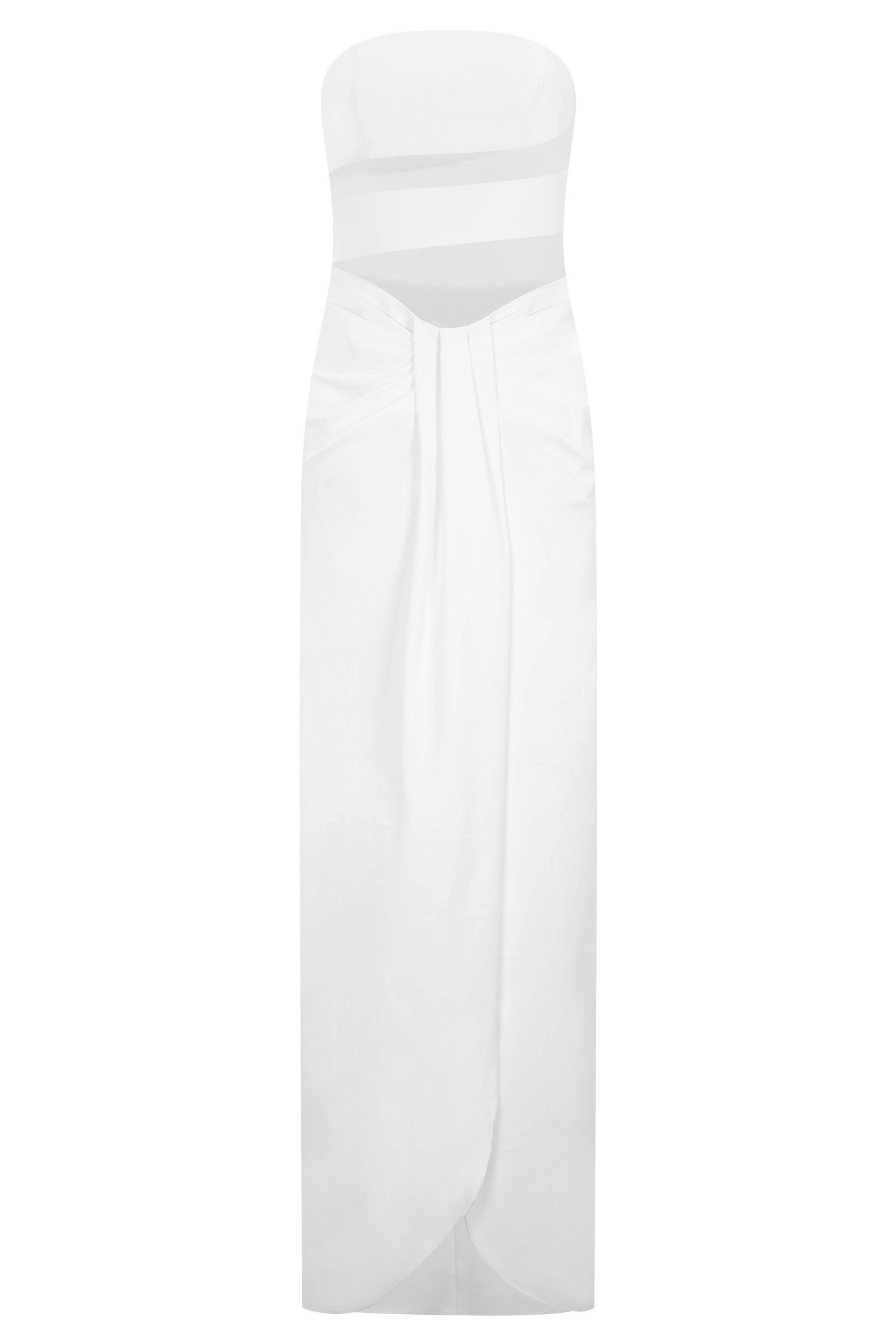 Paulina Cut Out Strapless Maxi Dress - White