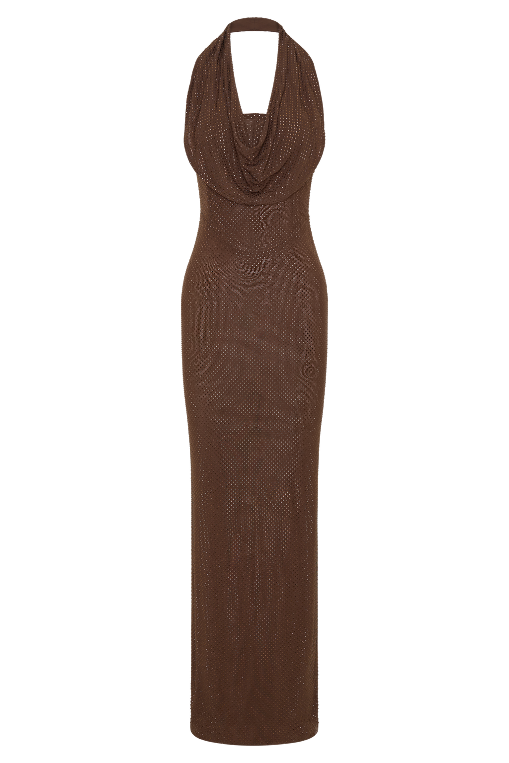 Phi Multi-Wear Cowl Diamante Maxi Dress - Chocolate