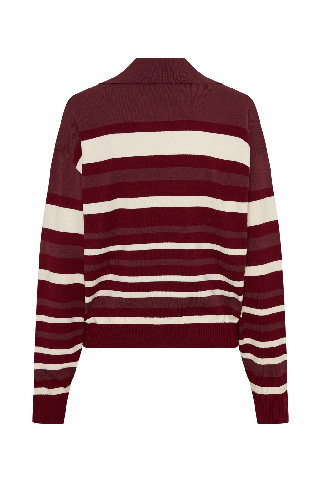 Philly Stripe Long Sleeve Knit Jumper - Burgundy/Cream