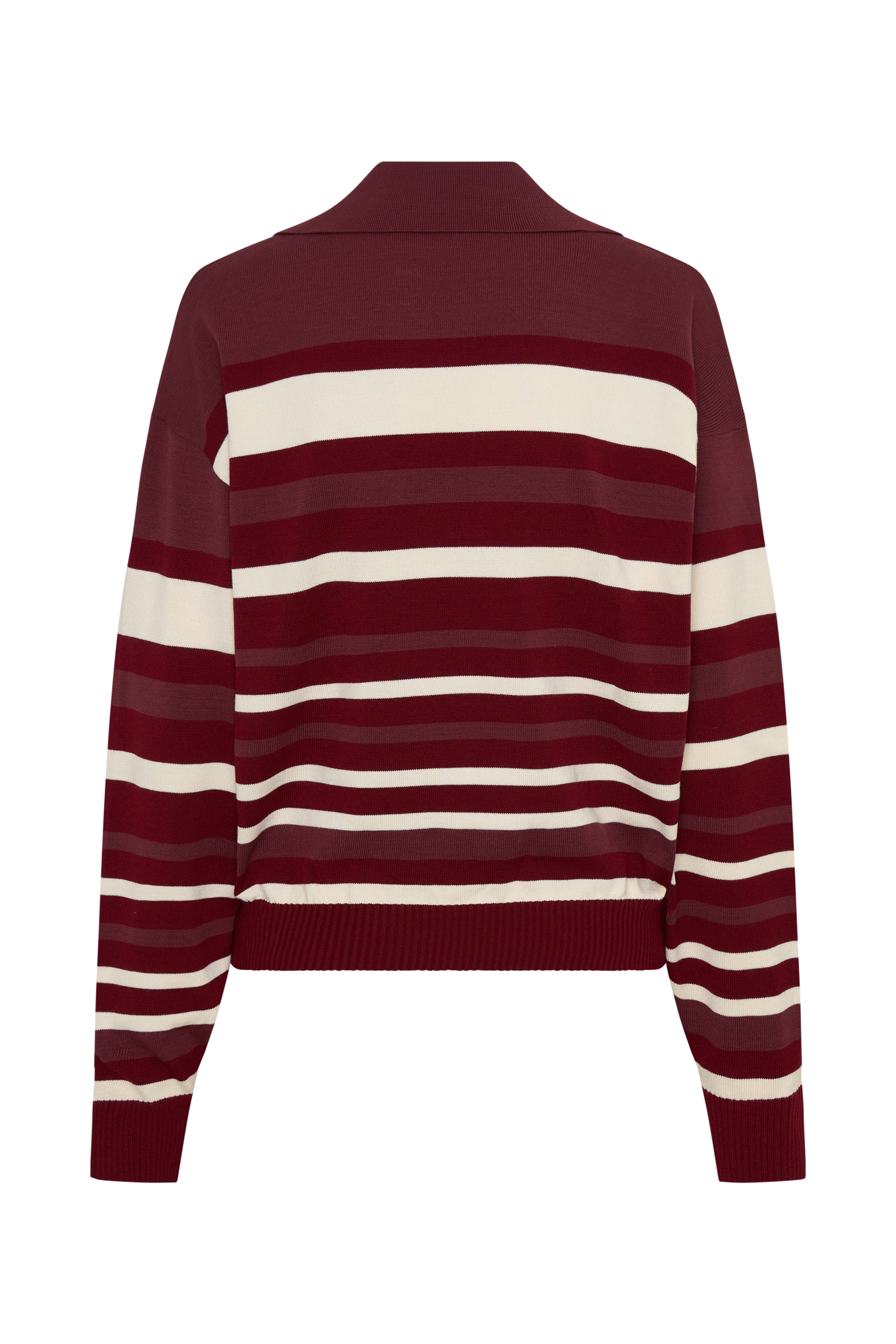 Philly Stripe Long Sleeve Knit Jumper - Burgundy/Cream