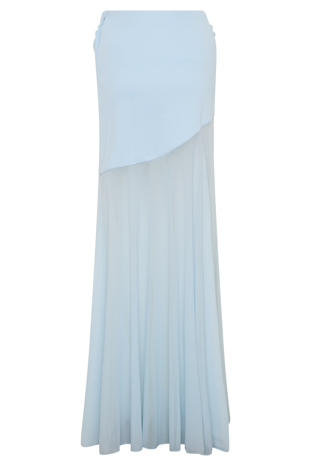 Portia Scuba And Mesh Maxi Skirt - Pale Blue