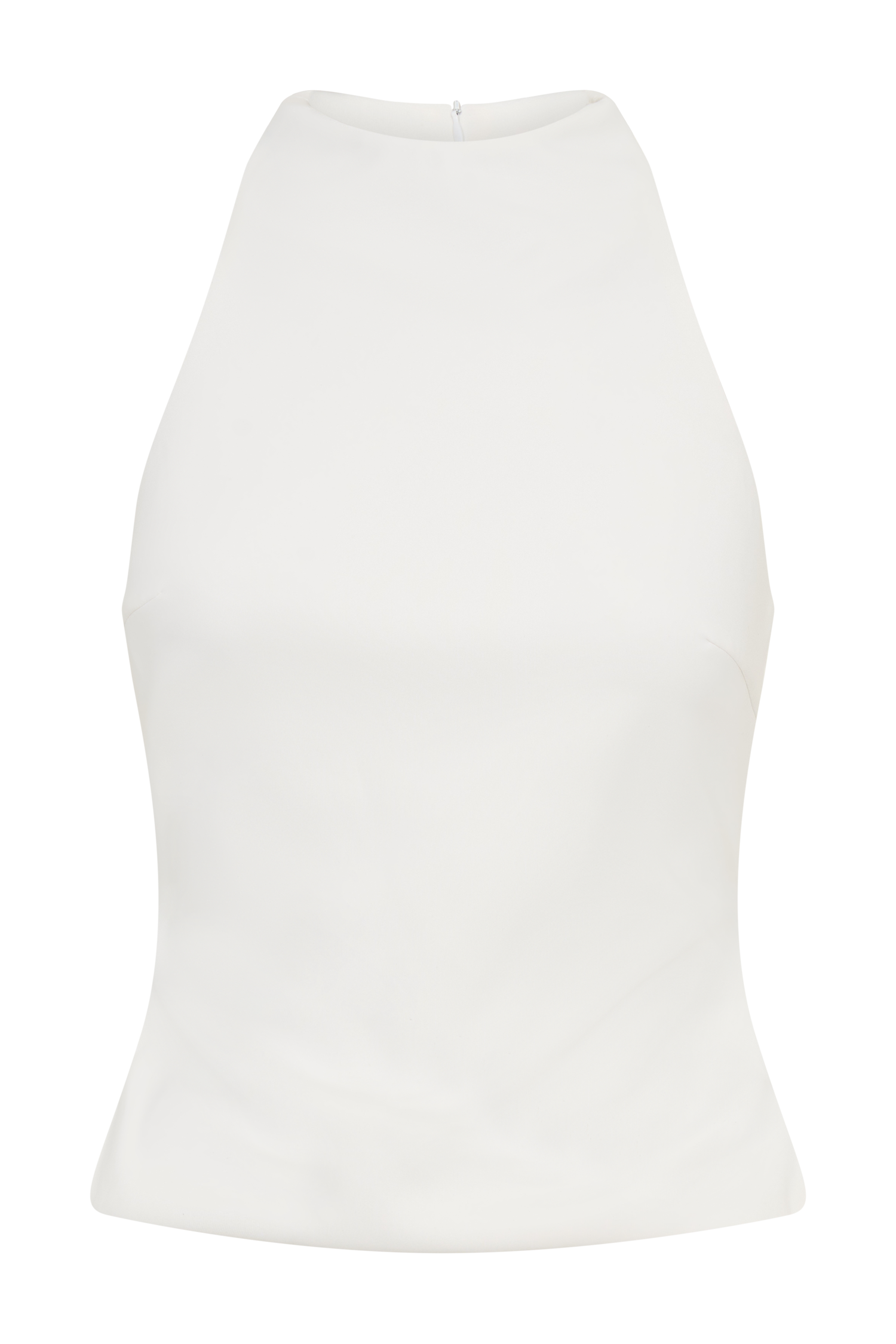 Portia Scuba Sleeveless Top - White