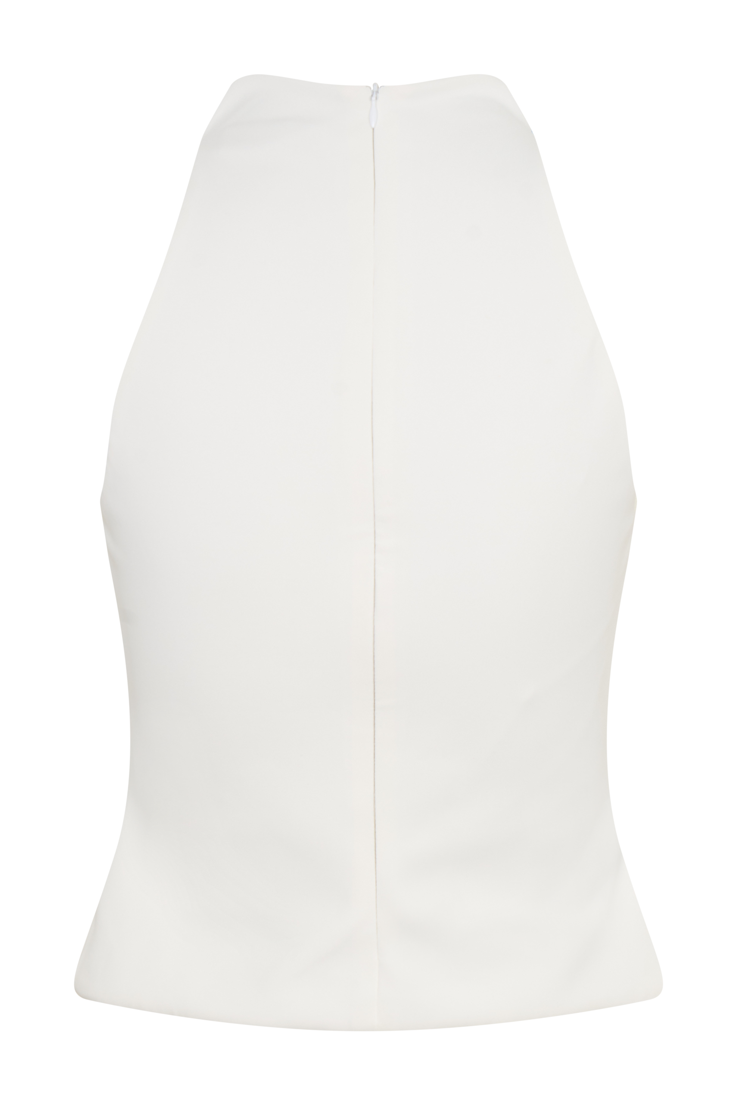 Portia Scuba Sleeveless Top - White