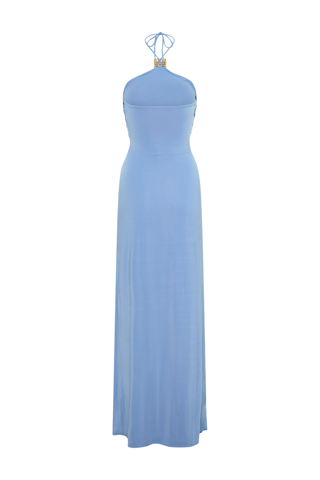 Quincy Halter Maxi Dress With Hardware - Cornflower Blue