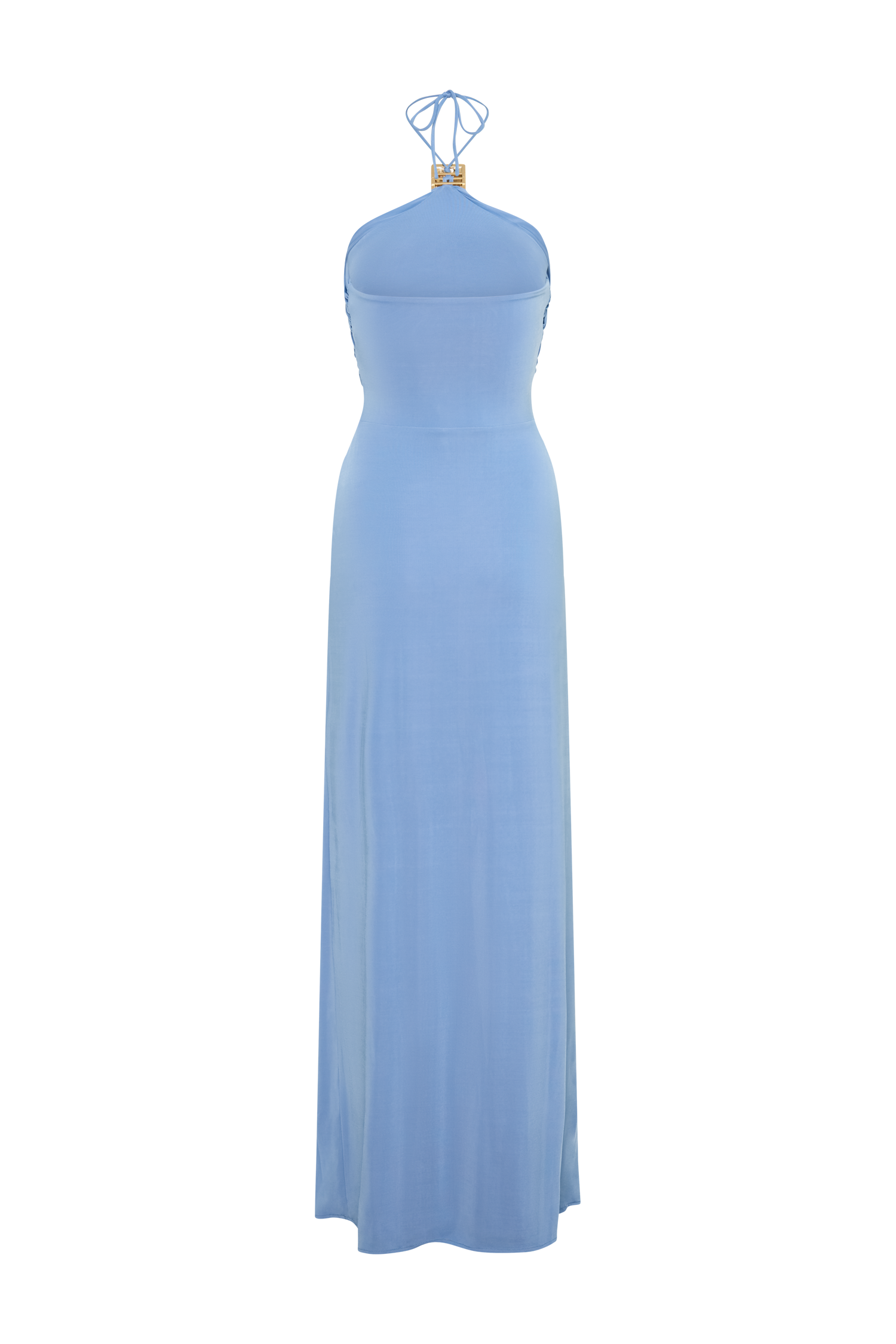 Quincy Halter Maxi Dress With Hardware - Cornflower Blue