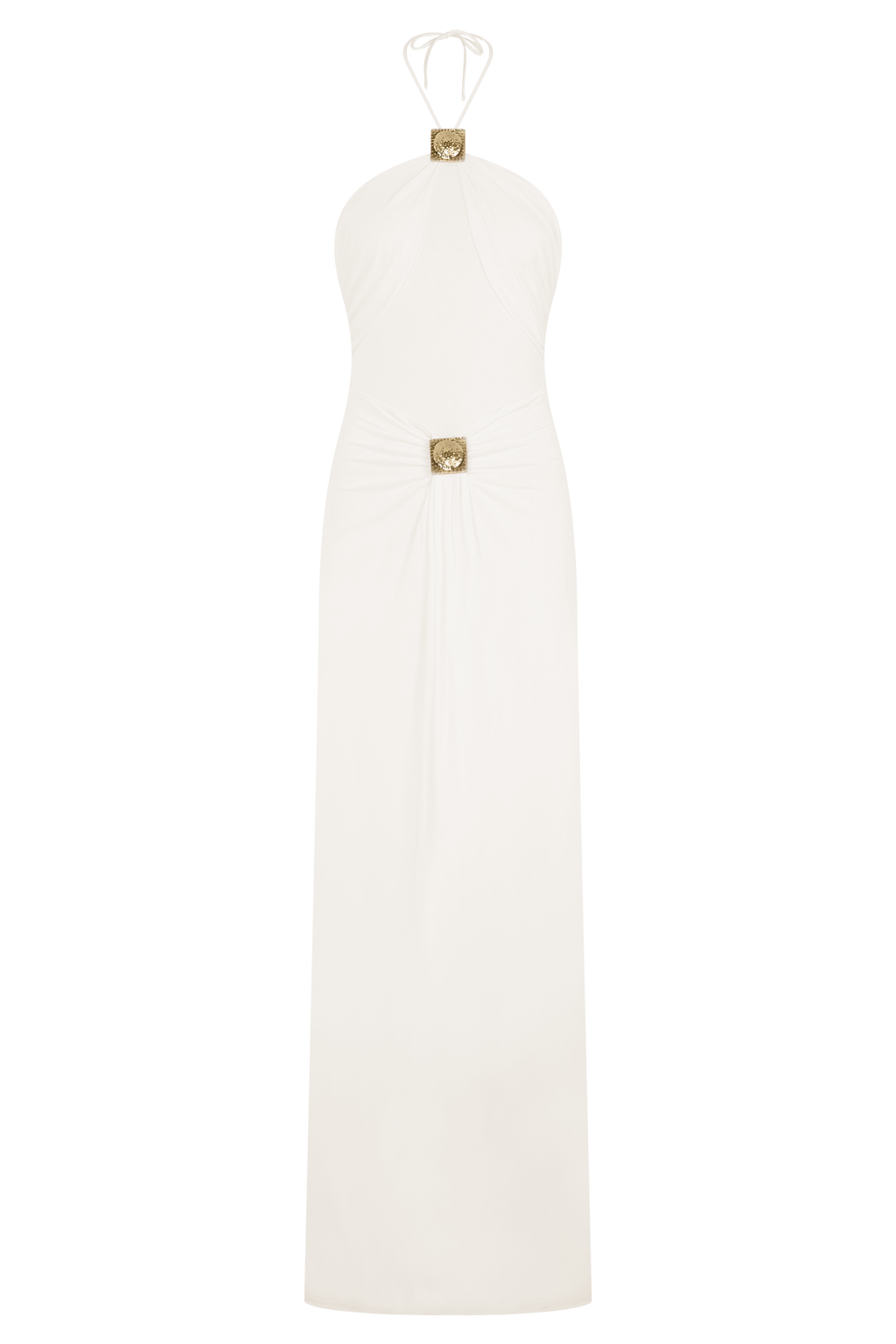 Quincy Halter Maxi Dress With Hardware - Ivory