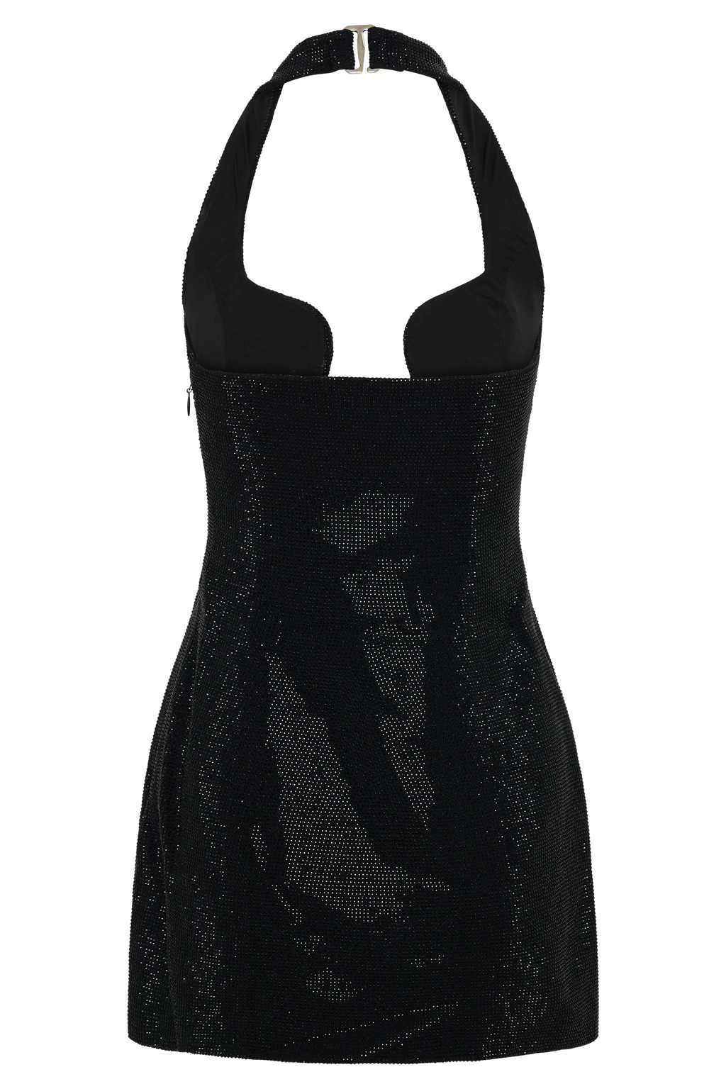 Raina Diamante Halter Mini Dress - Black