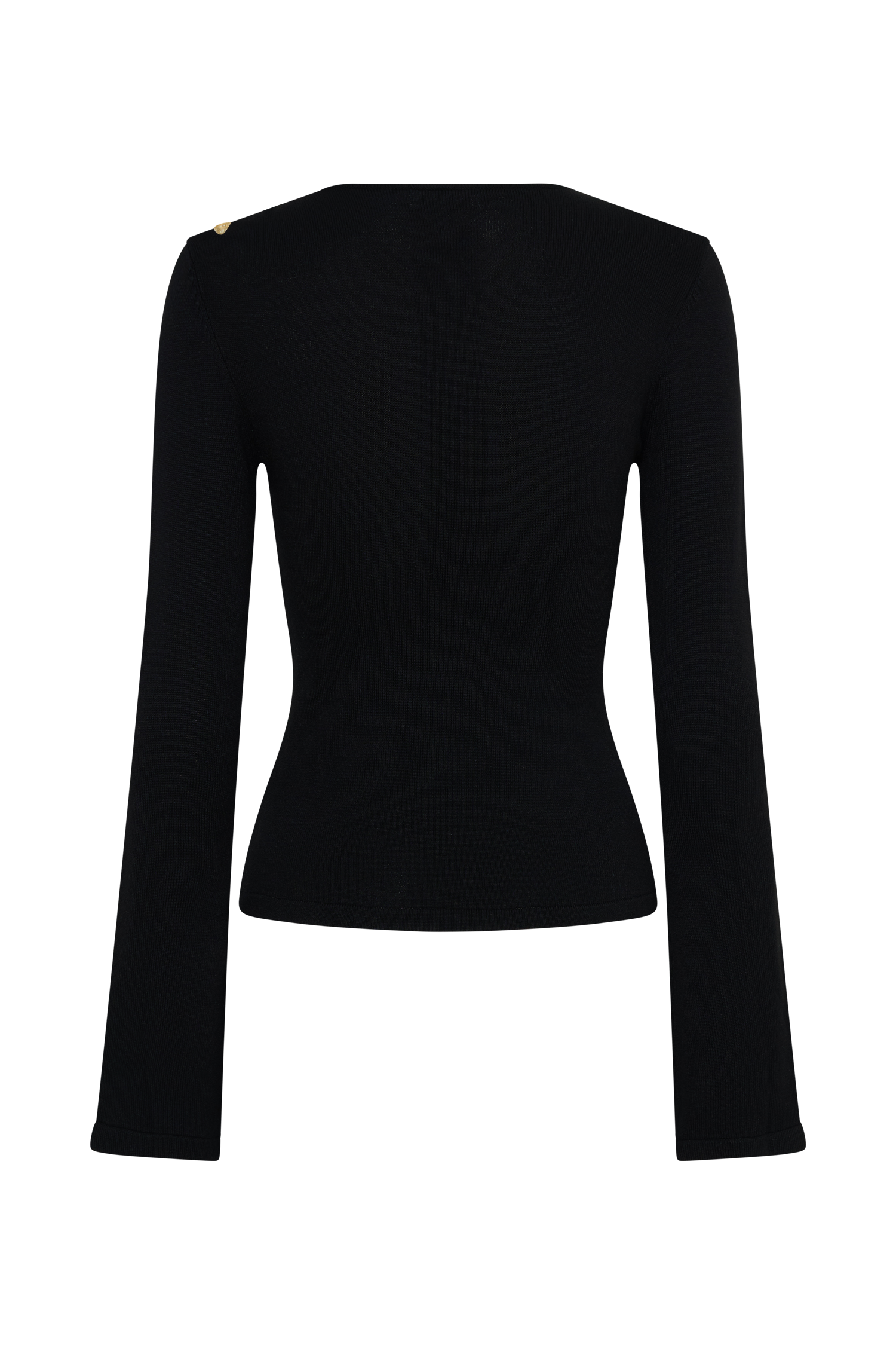 Ricky Knit Long Sleeve Longline Top - Black