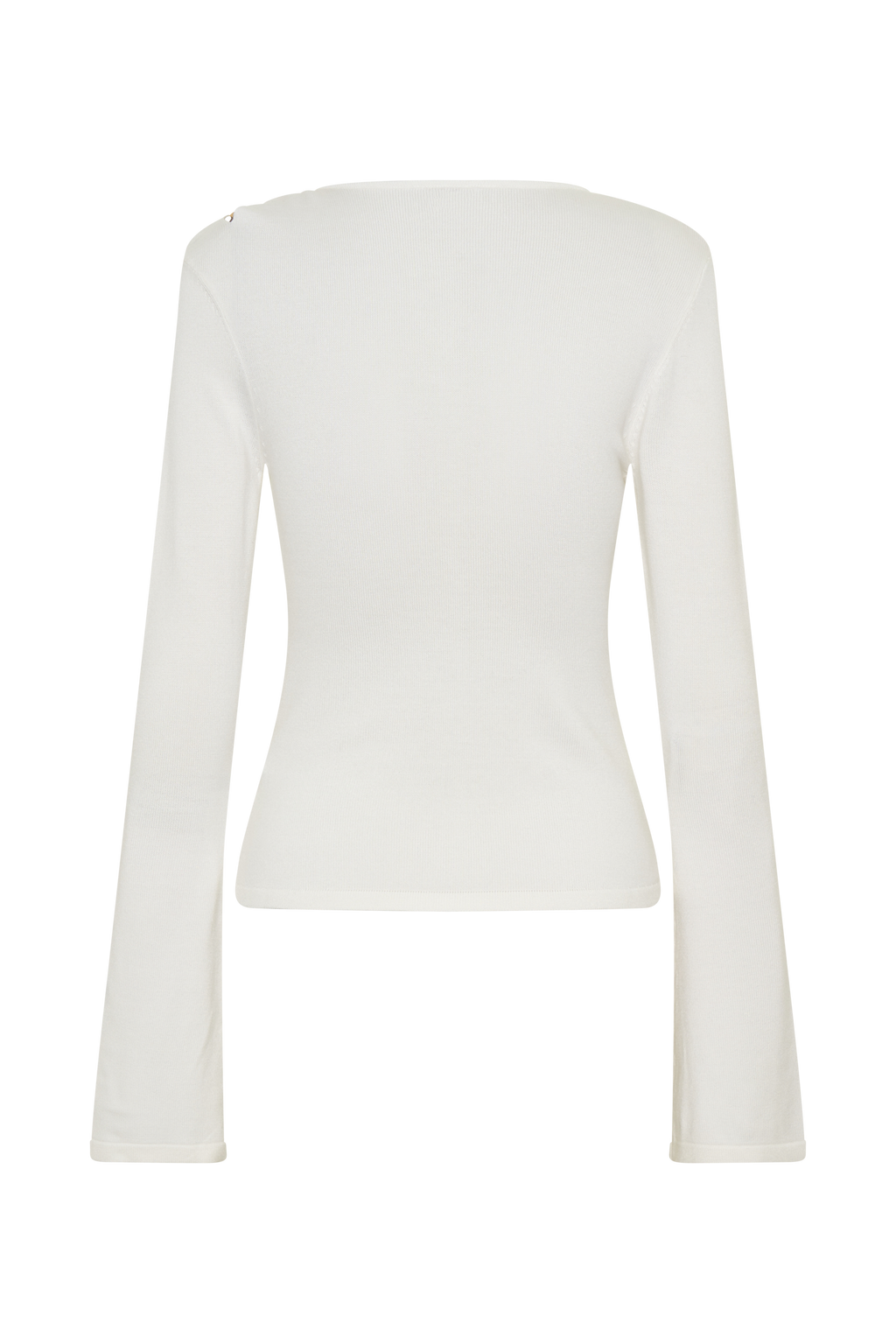 Ricky Knit Long Sleeve Longline Top - Ivory