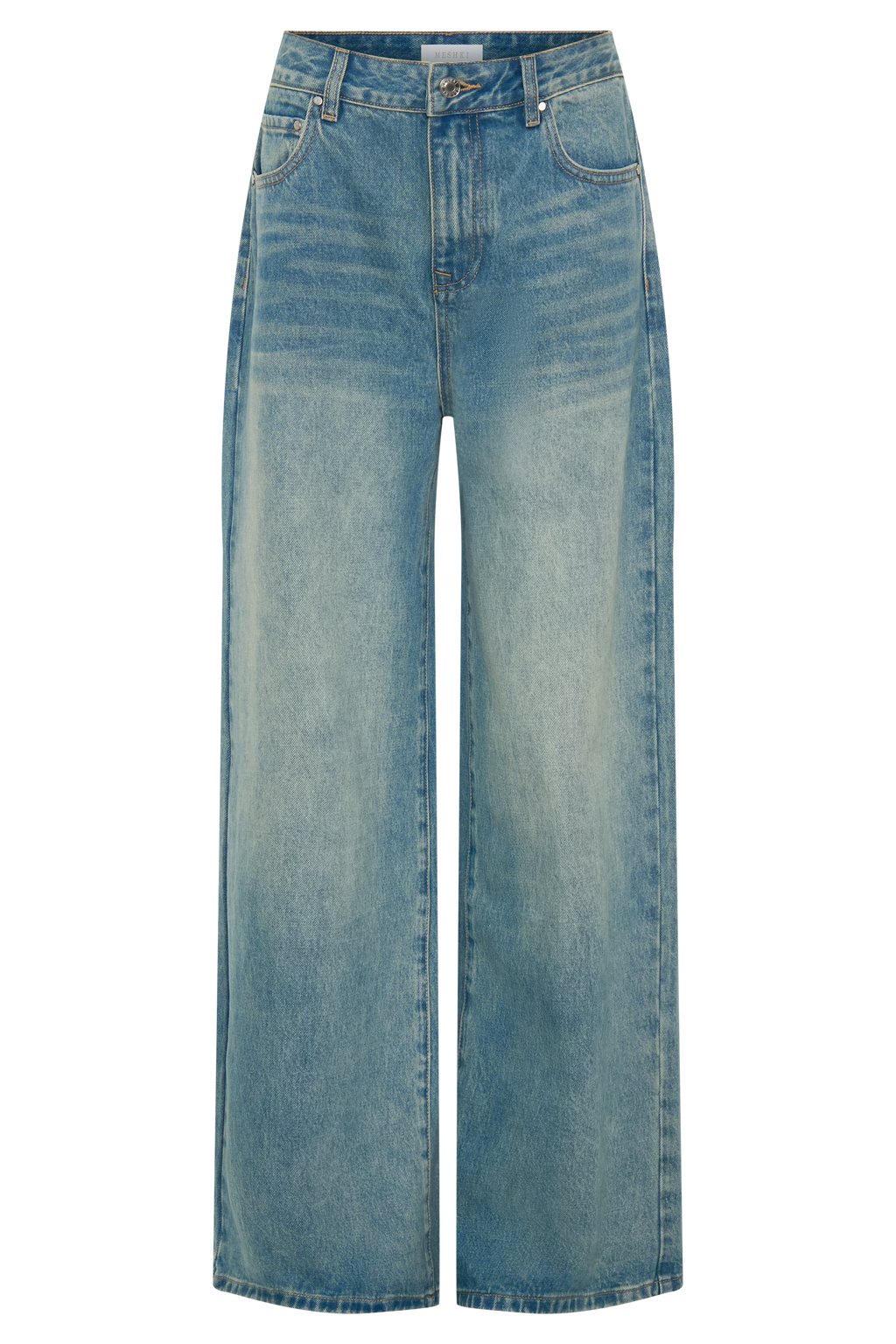 Romi Mid Rise Wide Leg Jeans - Faded Mid Blue