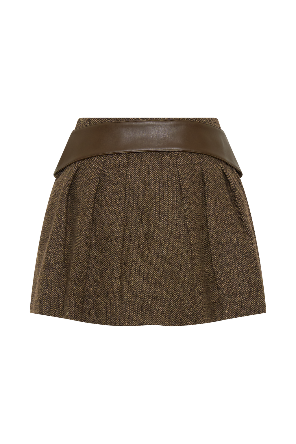 Romy Mini Skirt With Hardware - Herringbone