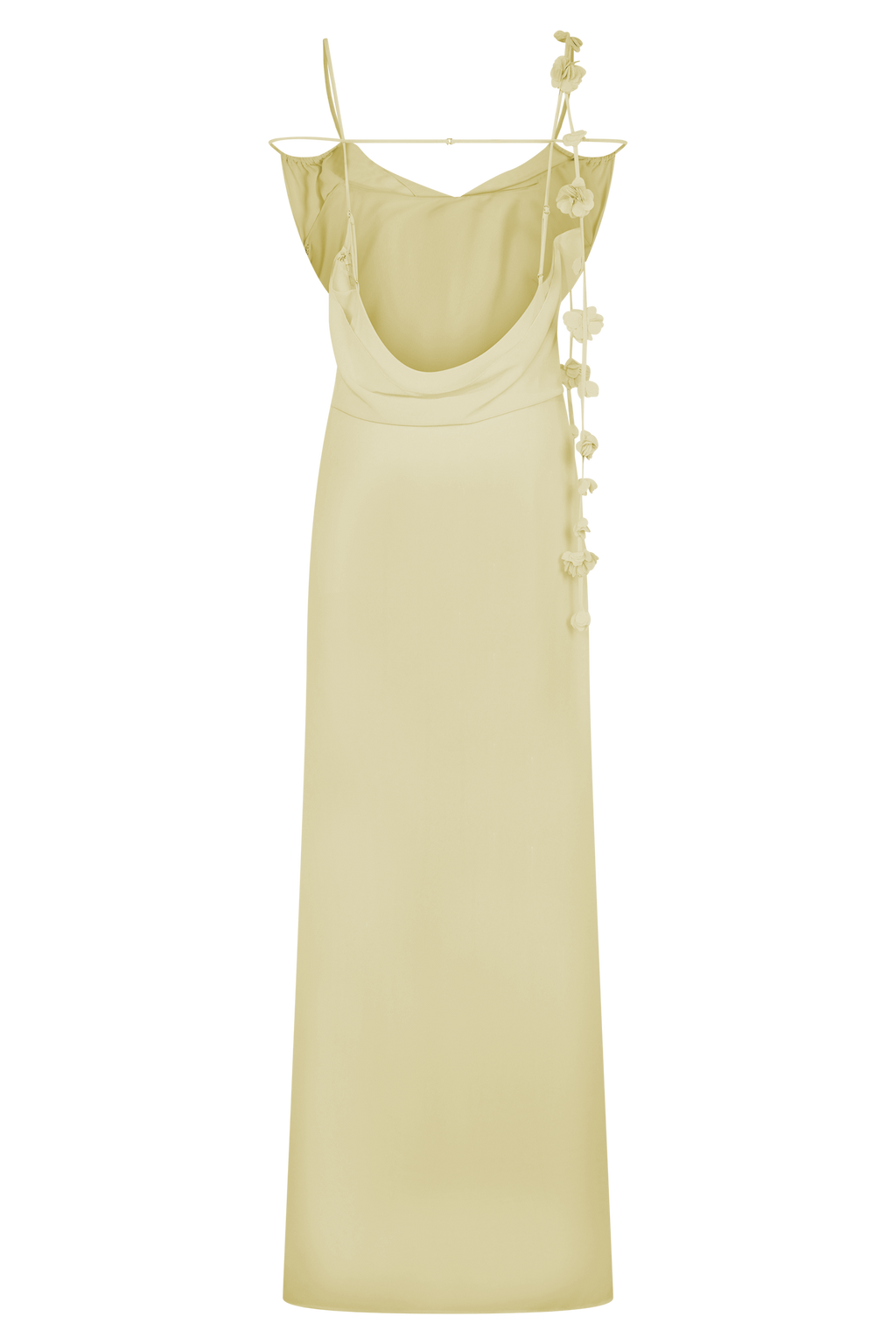 Rosalie Floral Chiffon Maxi Dress - Pastel Lemon