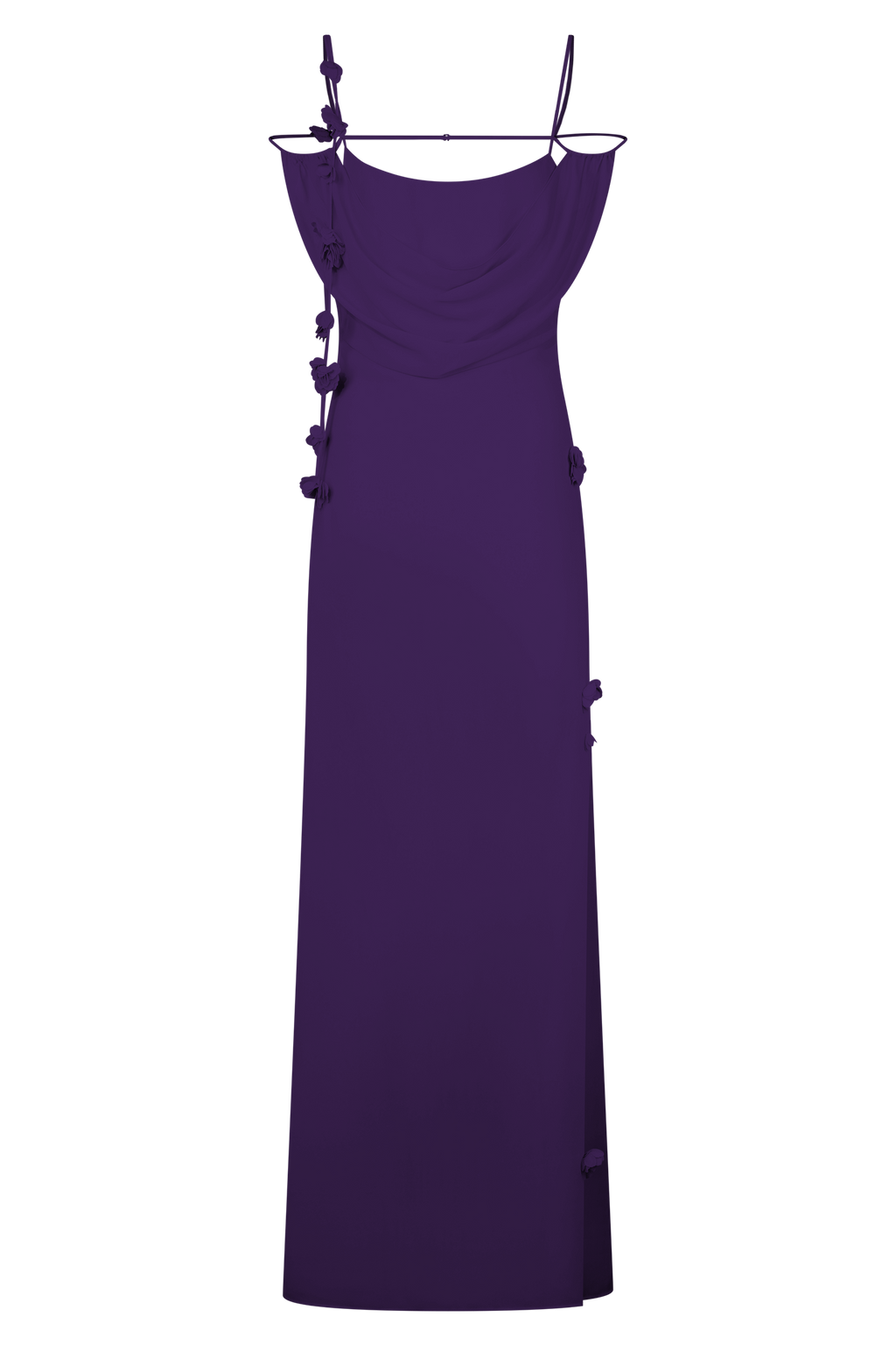 Rosalie Floral Chiffon Maxi Dress - Purple