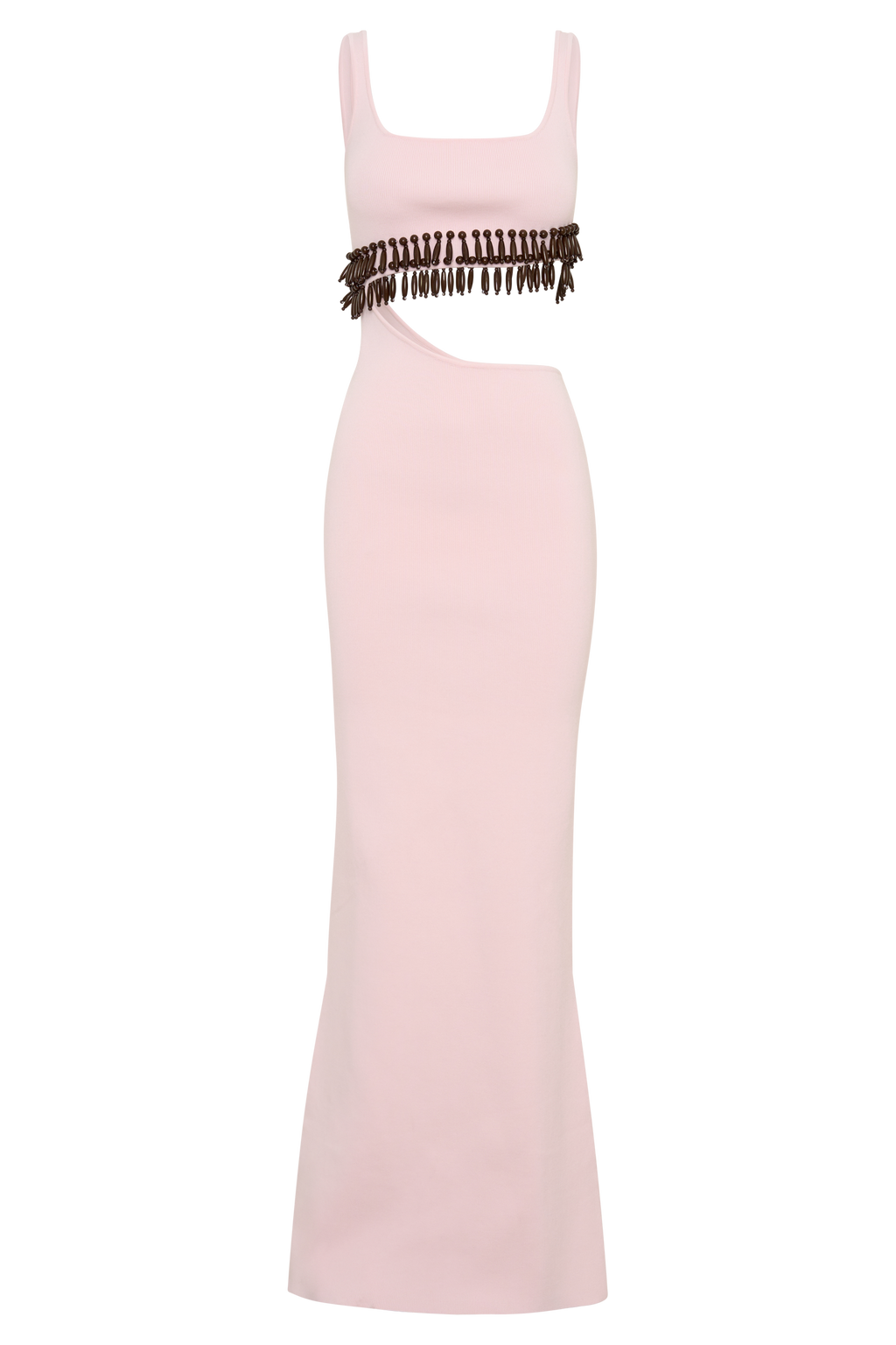 Ruvic Knit Maxi Beaded Dress - Baby Pink