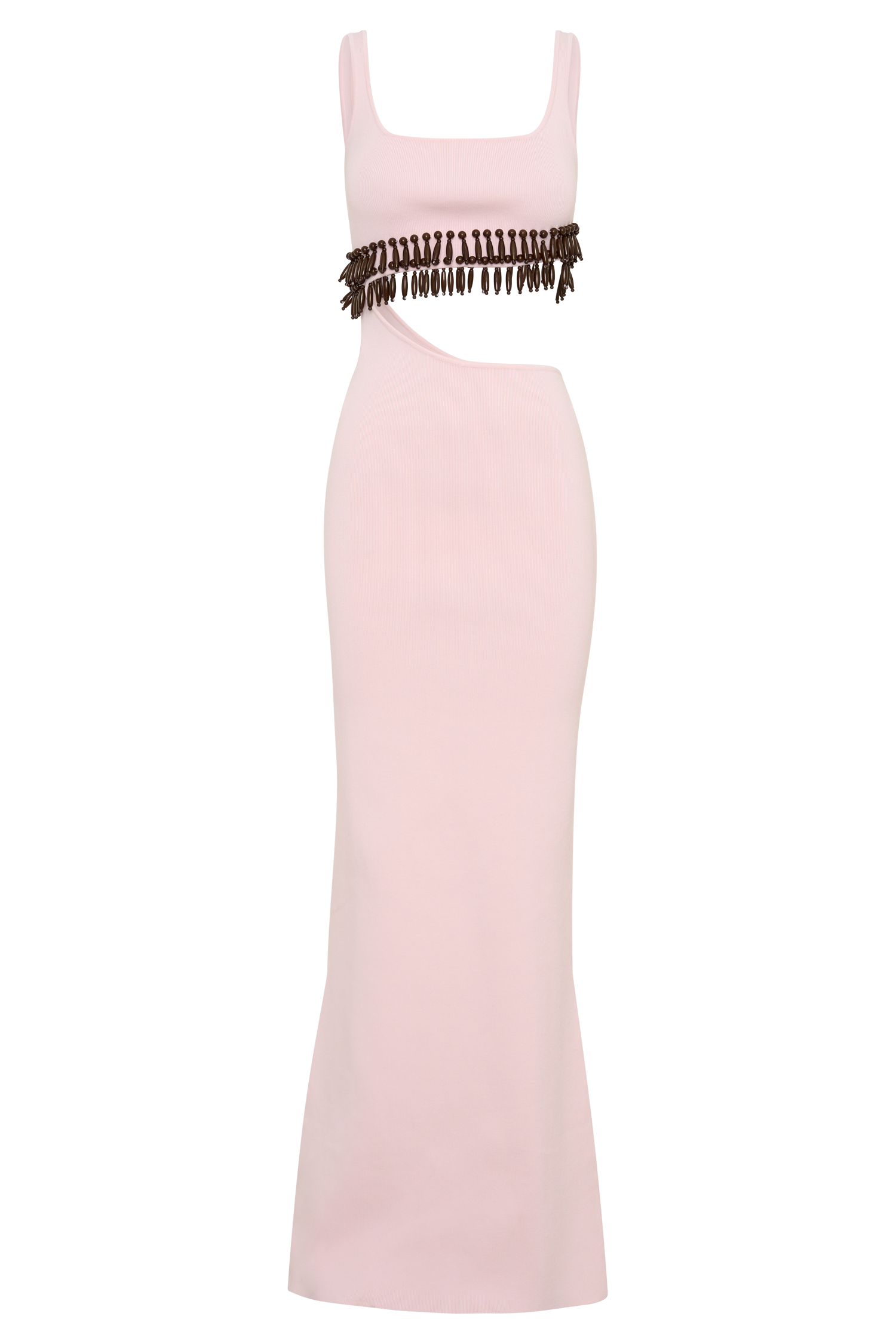 Ruvic Knit Maxi Beaded Dress - Baby Pink