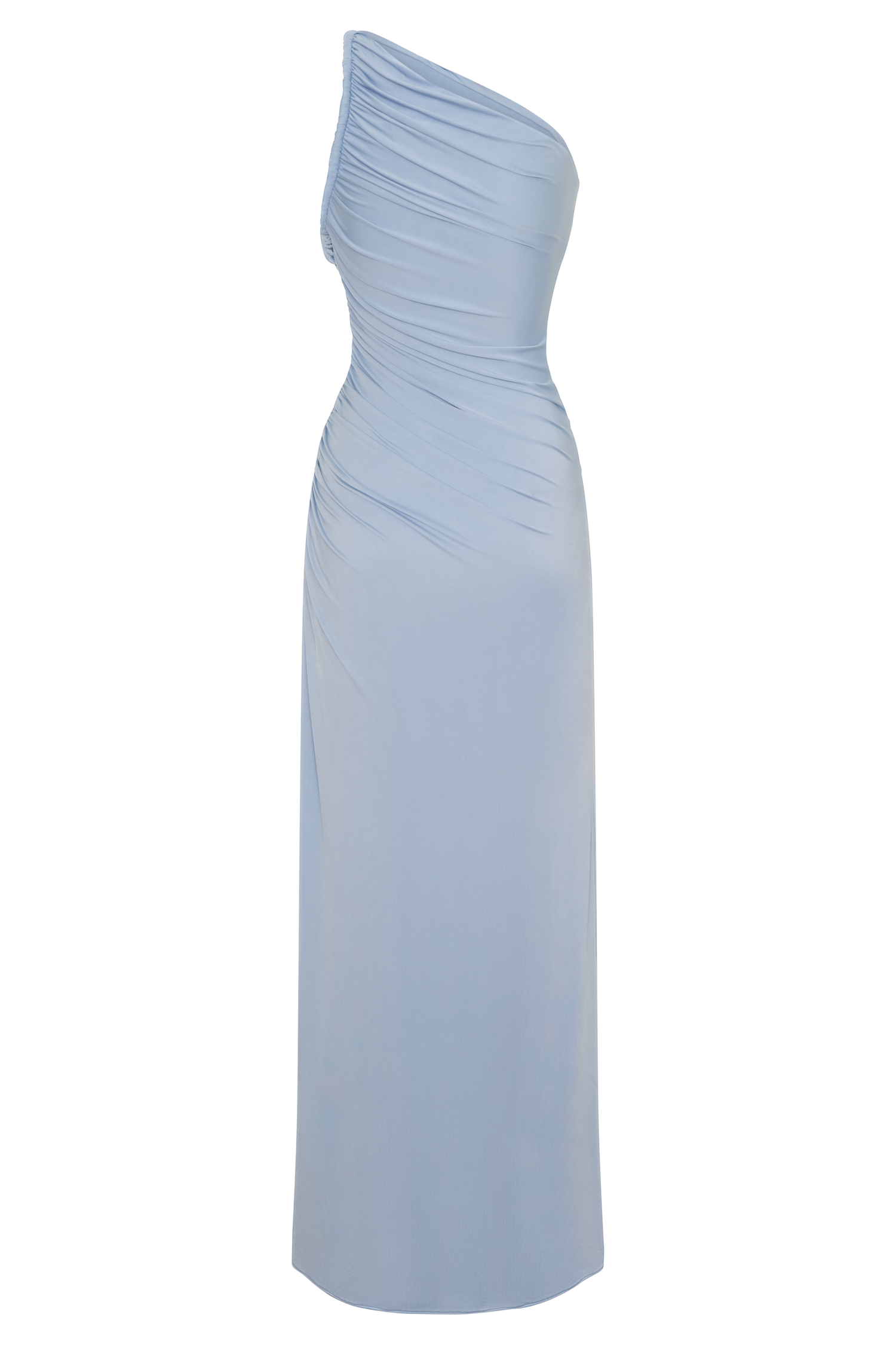 Ryn Twisted One Shoulder Maxi Dress - Sky Blue