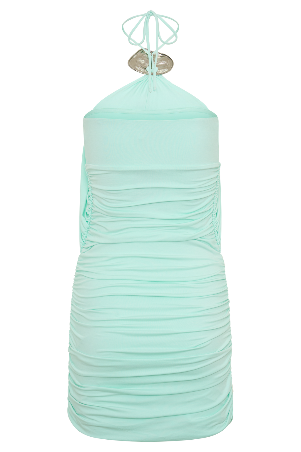 Sade Halter With Hardware Mini Dress - Sea Blue