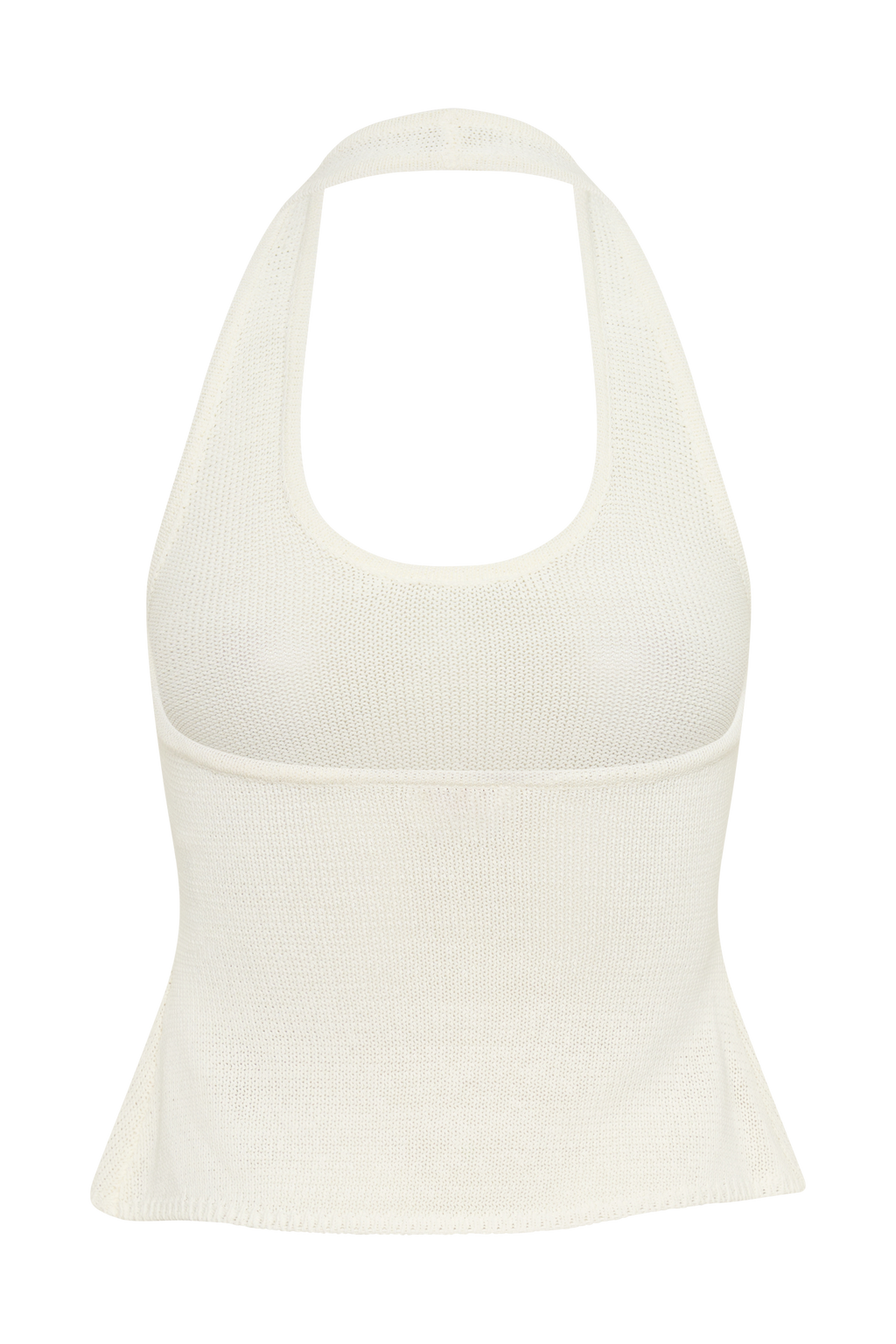 Salley Crochet Halter Longline Top - Ivory