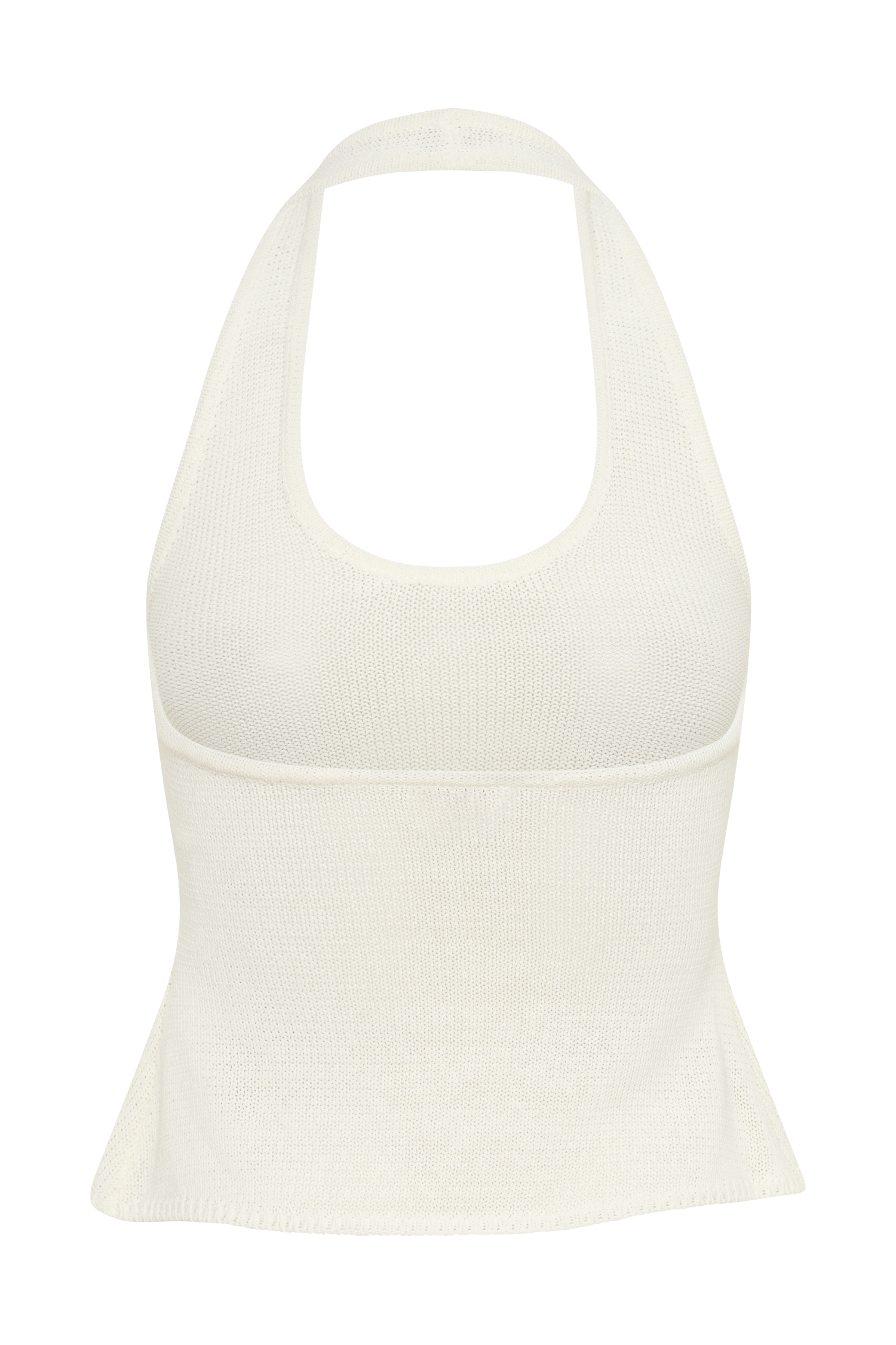 Salley Crochet Halter Longline Top - Ivory