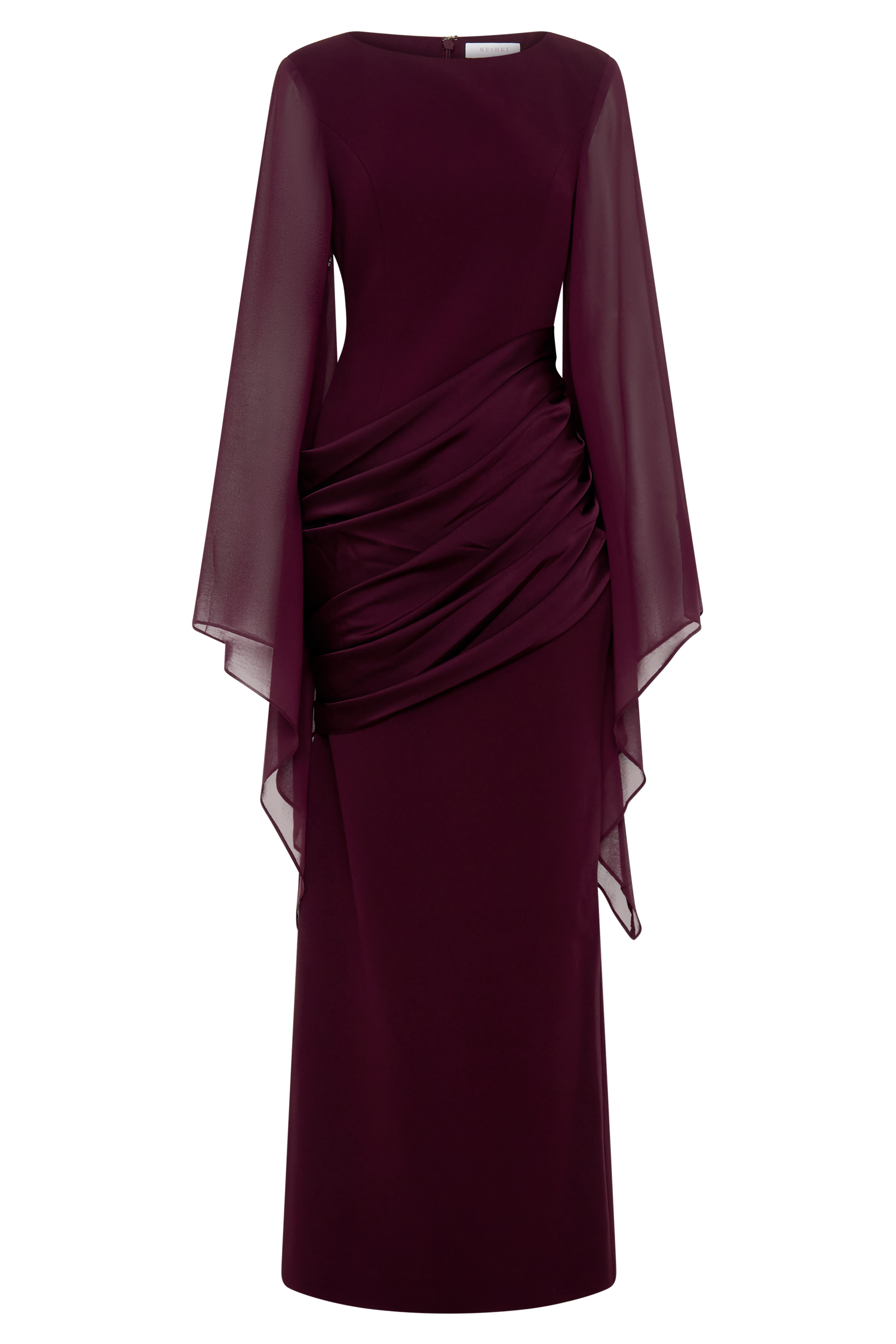 Samantha Waterfall Sleeves Maxi Dress - Wine
