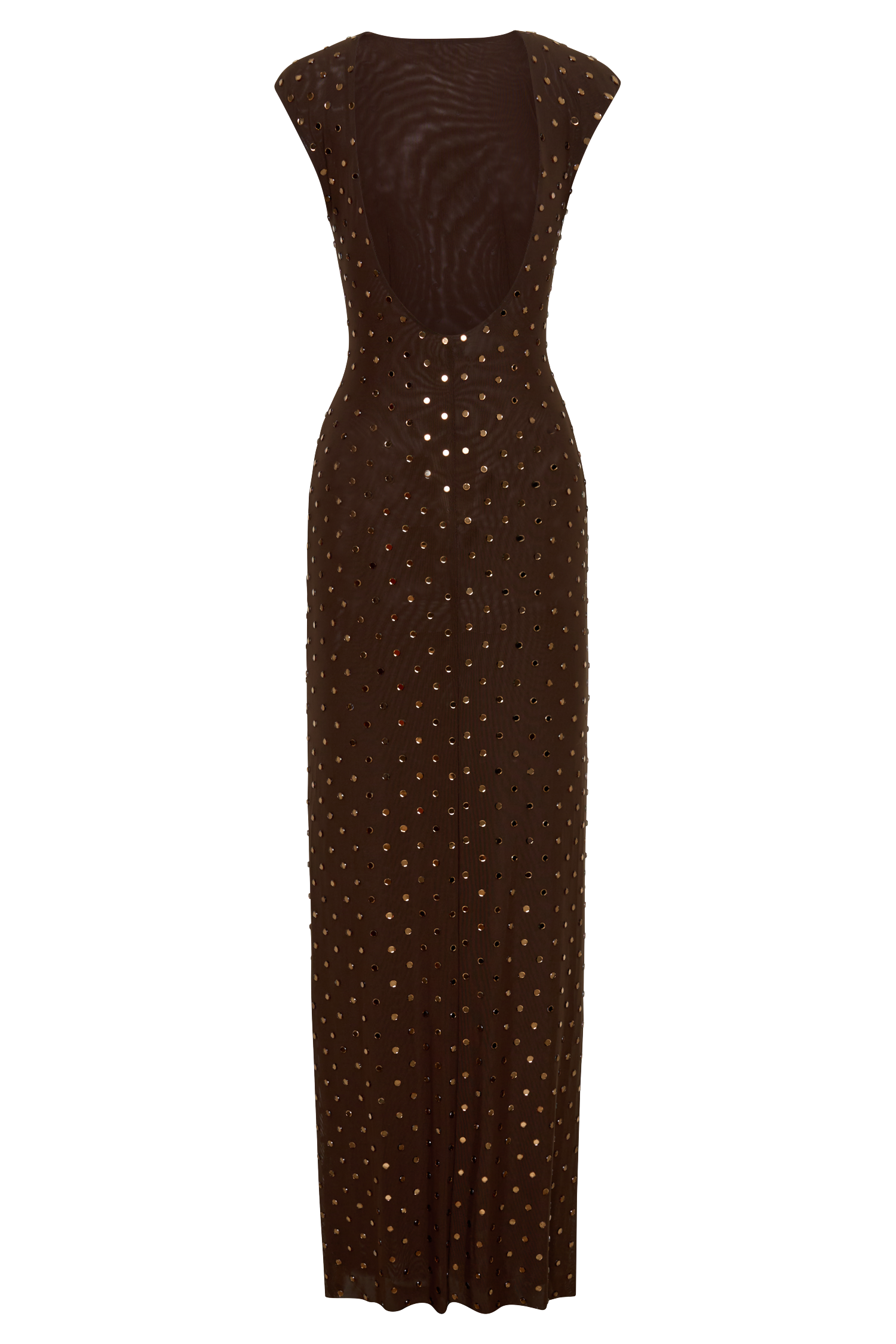 Samara Sleeveless Diamante Maxi Dress - Chocolate
