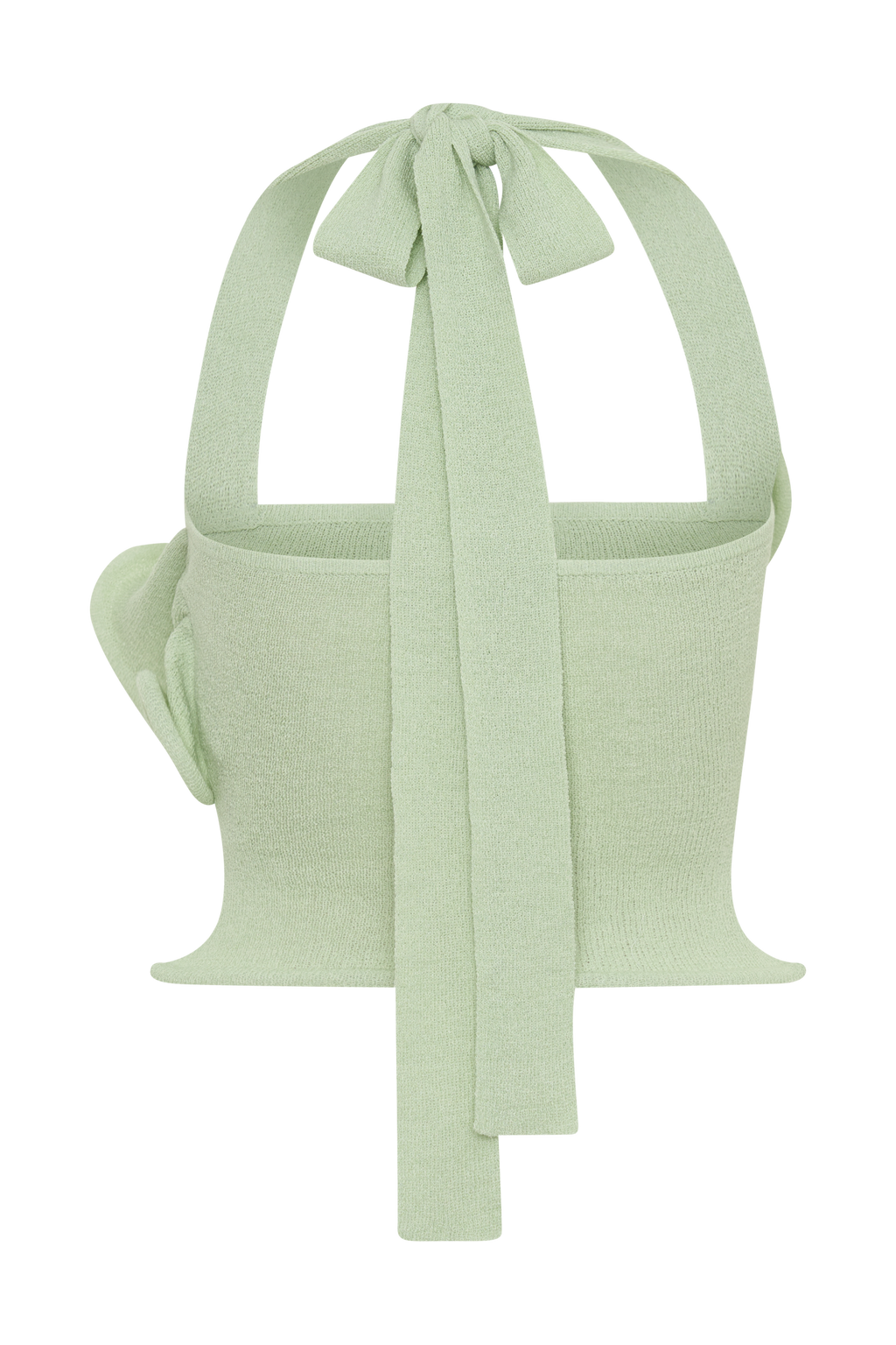 Samira Halter Knit Twist Top - Pastel Green