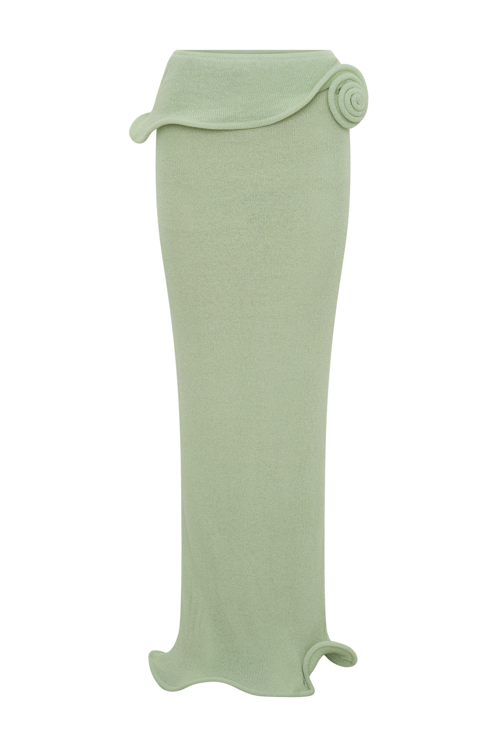 Samira Knit Wired Maxi Skirt - Pastel Green