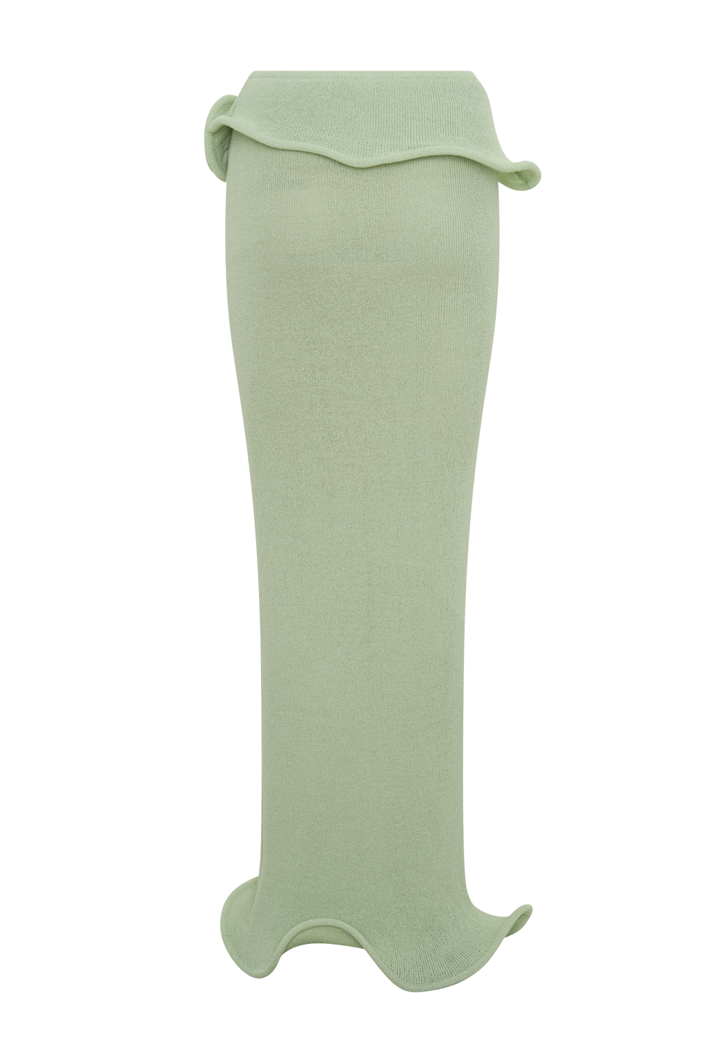 Samira Knit Wired Maxi Skirt - Pastel Green