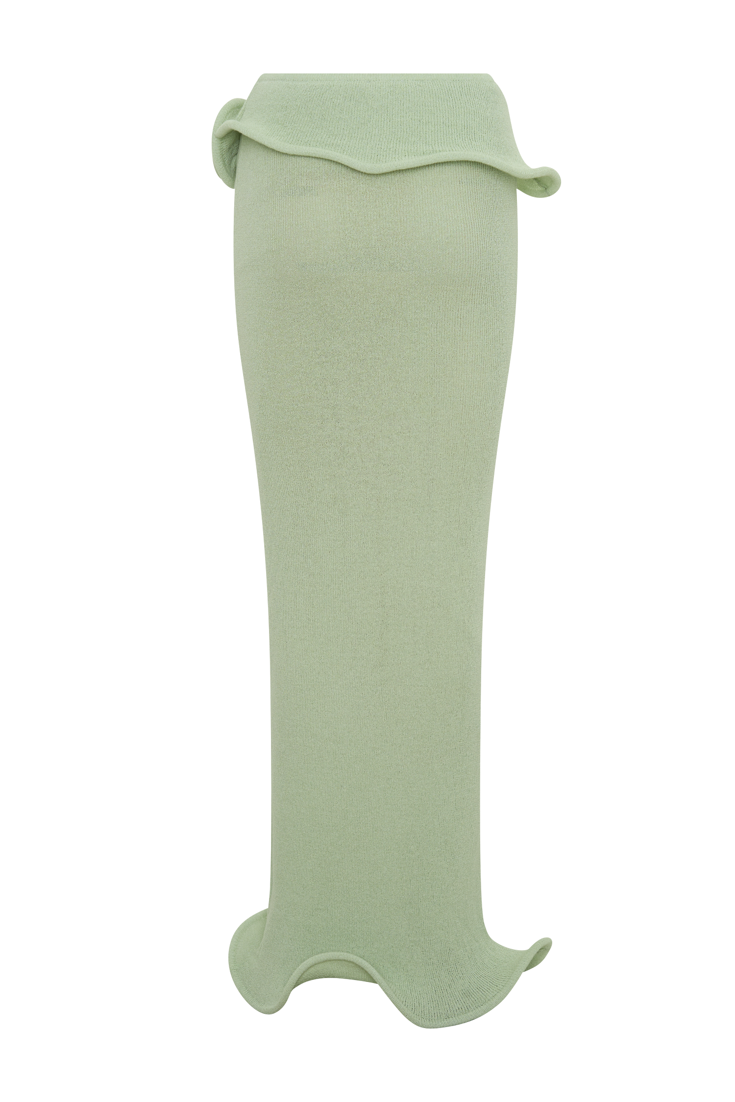 Samira Knit Wired Maxi Skirt - Pastel Green