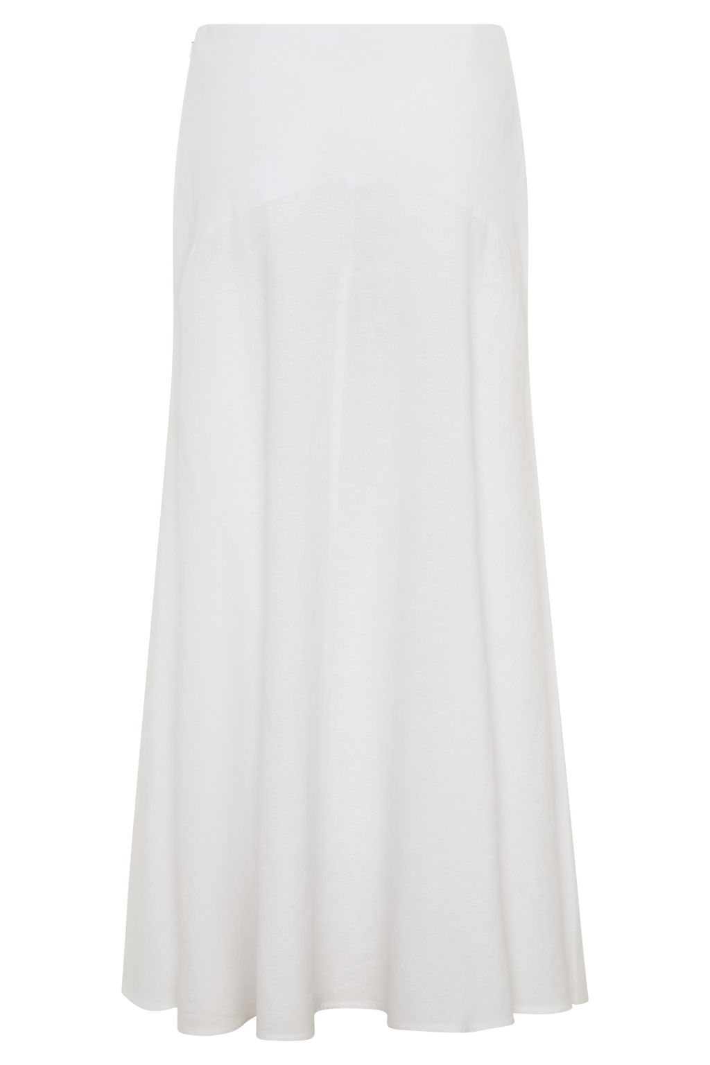 Selma Curved Waist Midi Skirt - White