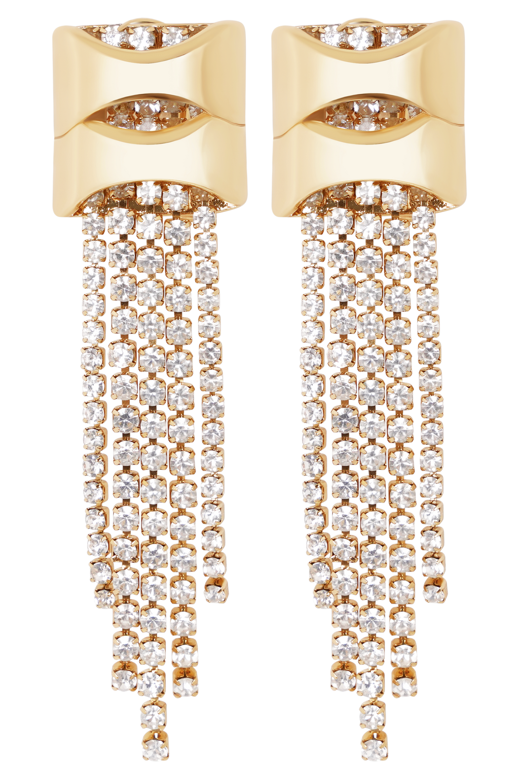 Shea Crystal Fringe Drop Earrings - Gold