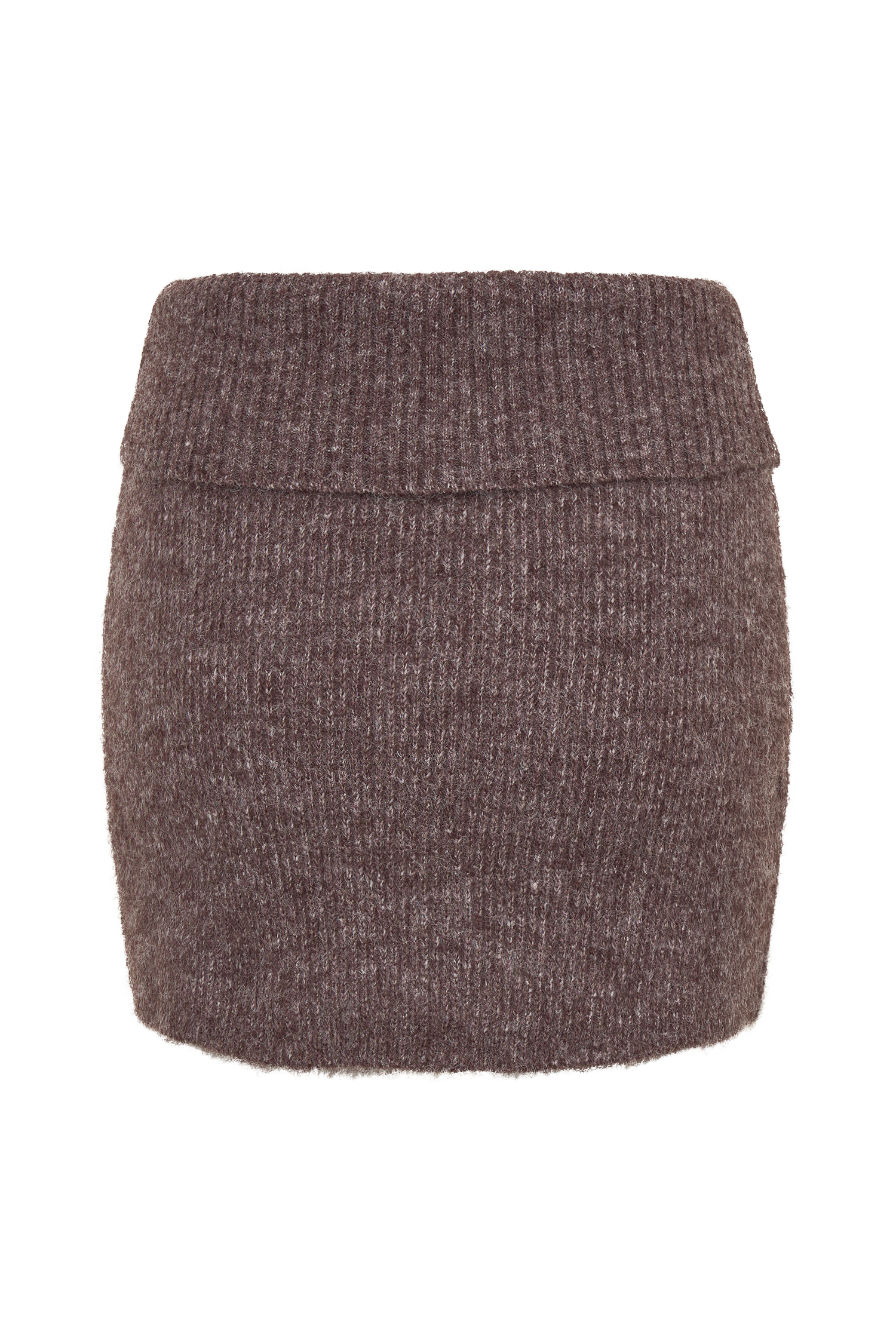Skylaine Knit Mini Skirt - Brown Marle