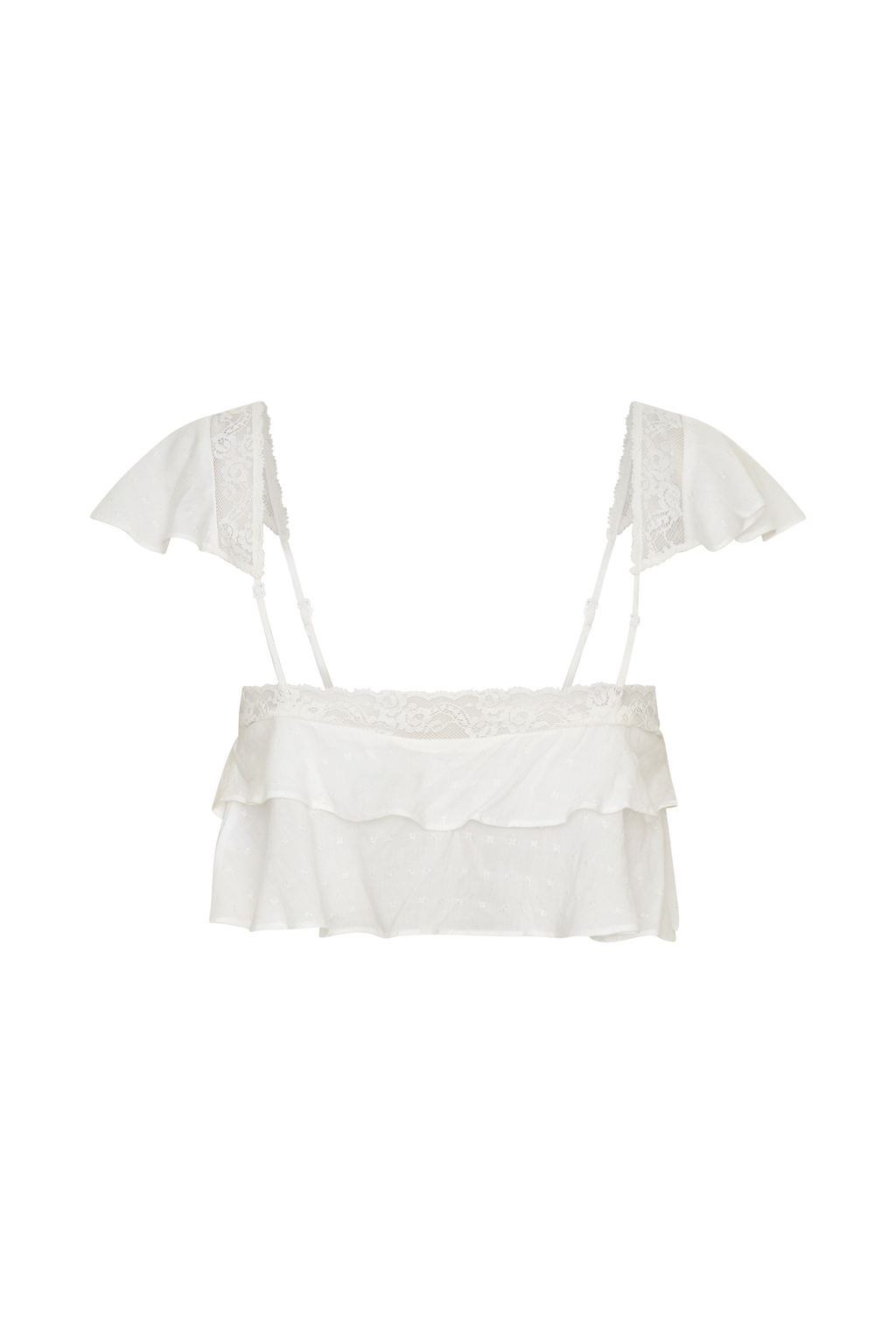 Skylar Lace Sleeveless Crop Top - White