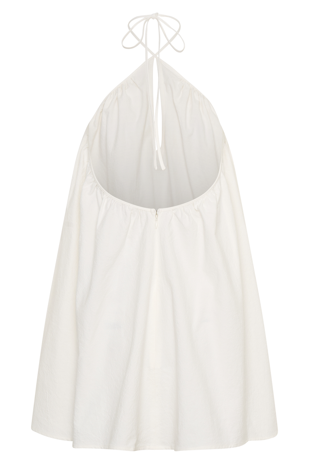 Sonja Keyhole Halter Cotton Mini Dress - White