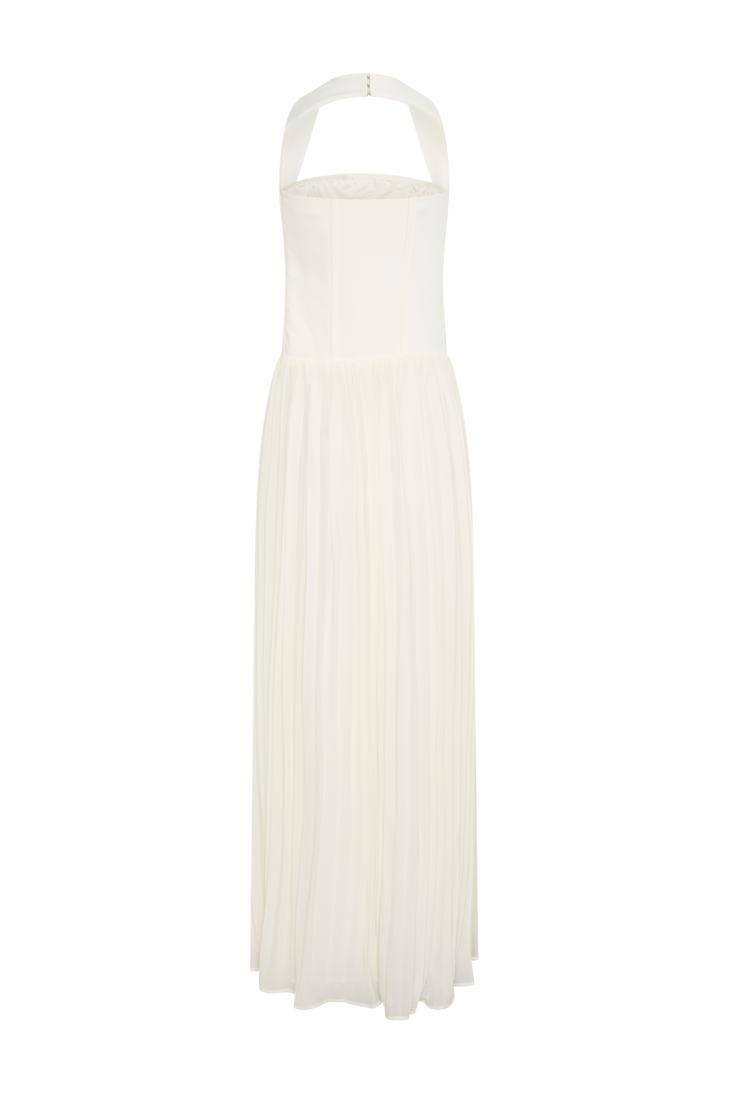 Stacie Pleated Halter Maxi Dress - Ivory