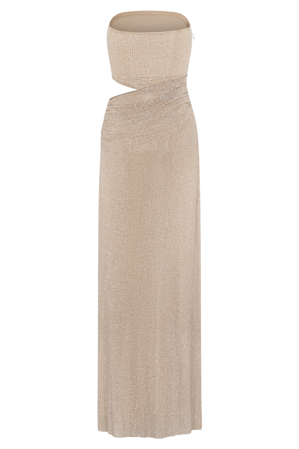 Starla Strapless Diamante Maxi Dress - Gold