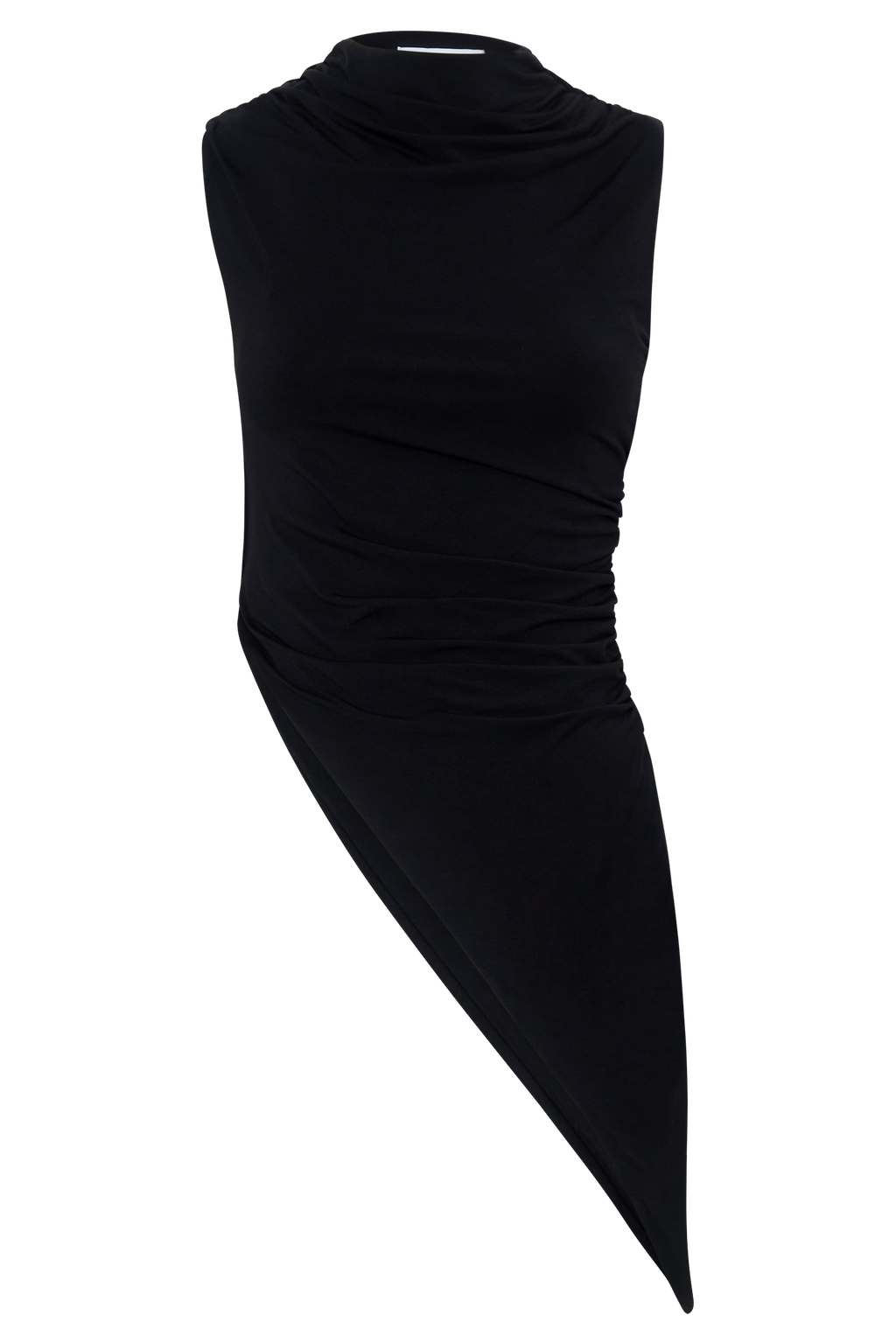 Suong High Neck Gathered Top - Black